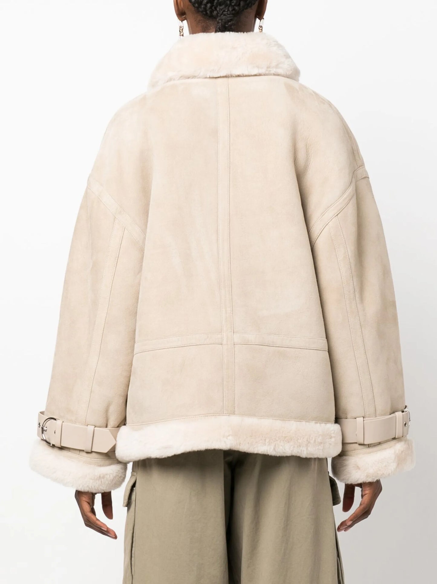 Darling shearling-trim suede jacket