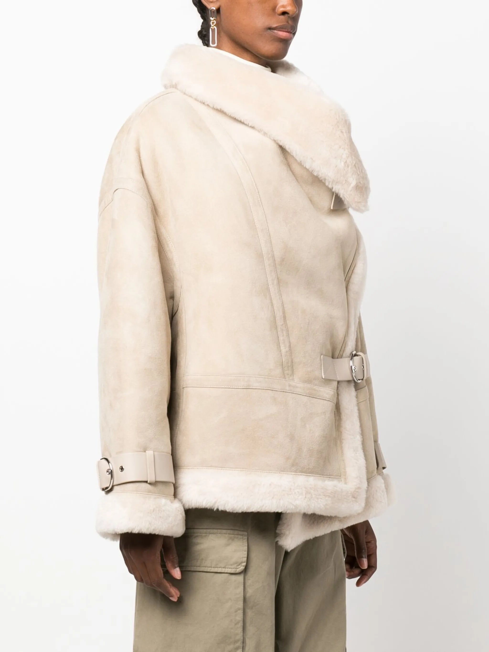 Darling shearling-trim suede jacket