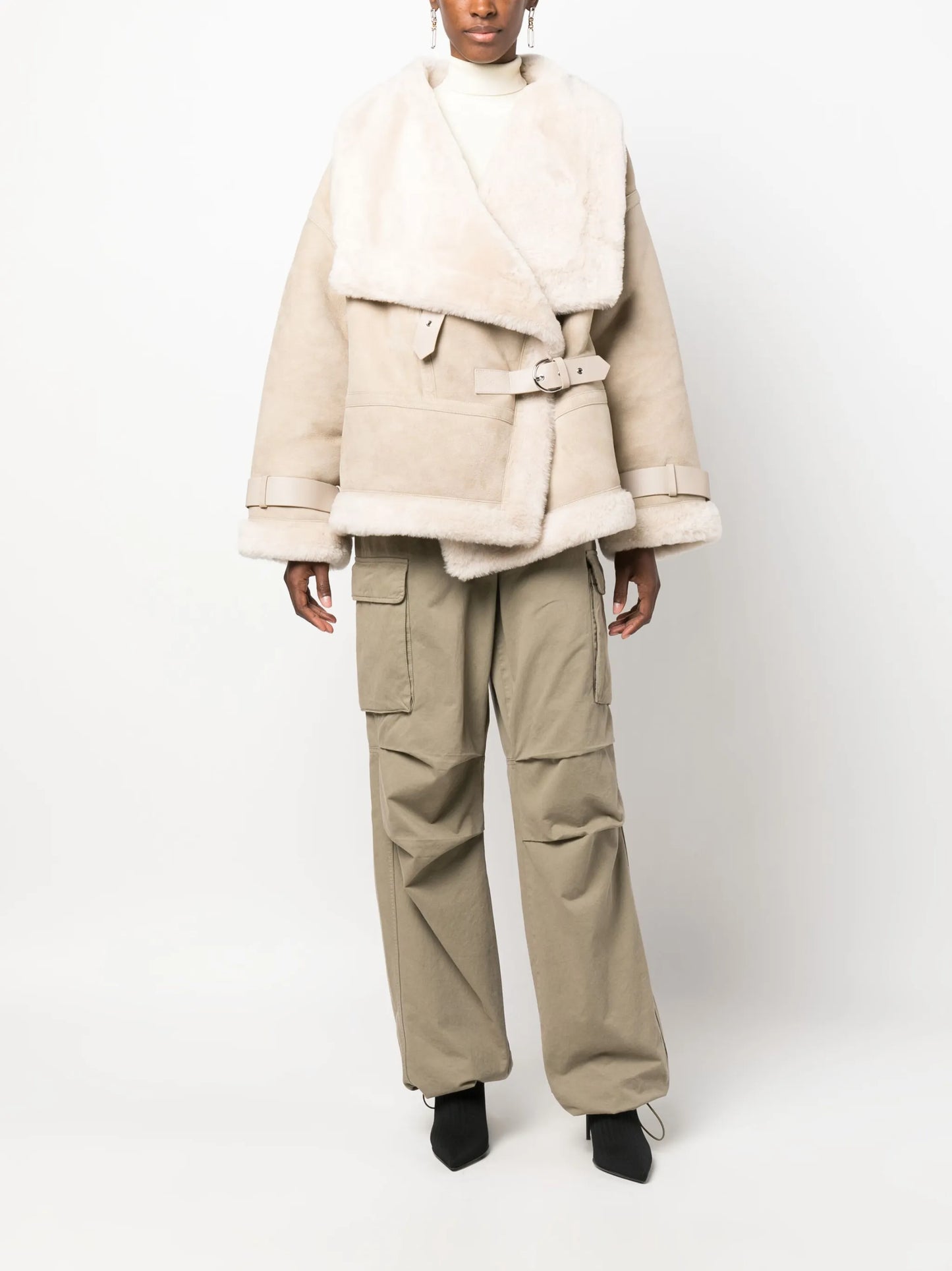 Darling shearling-trim suede jacket