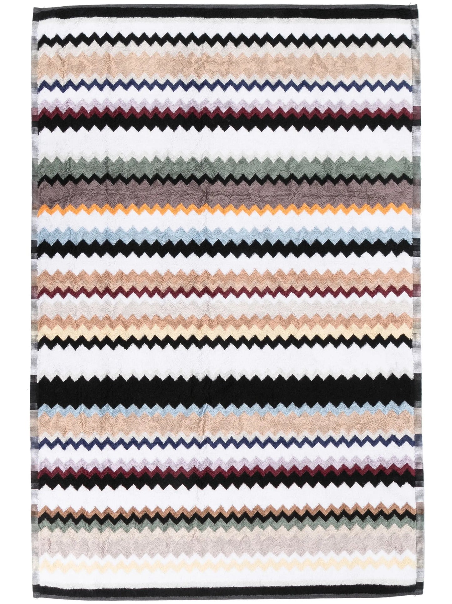 zigzag-pattern cotton bath mat
