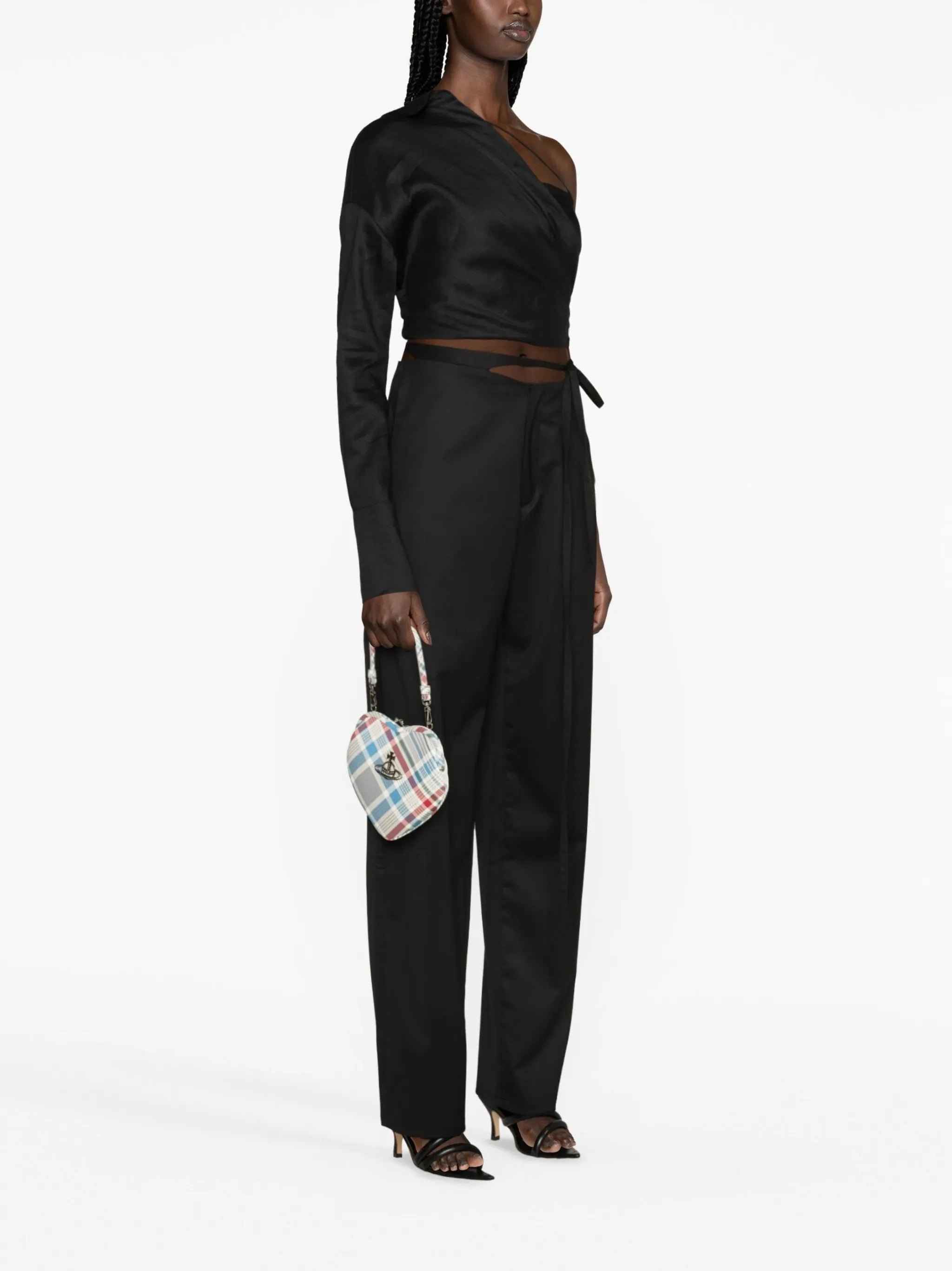 cut-out straight-leg trousers