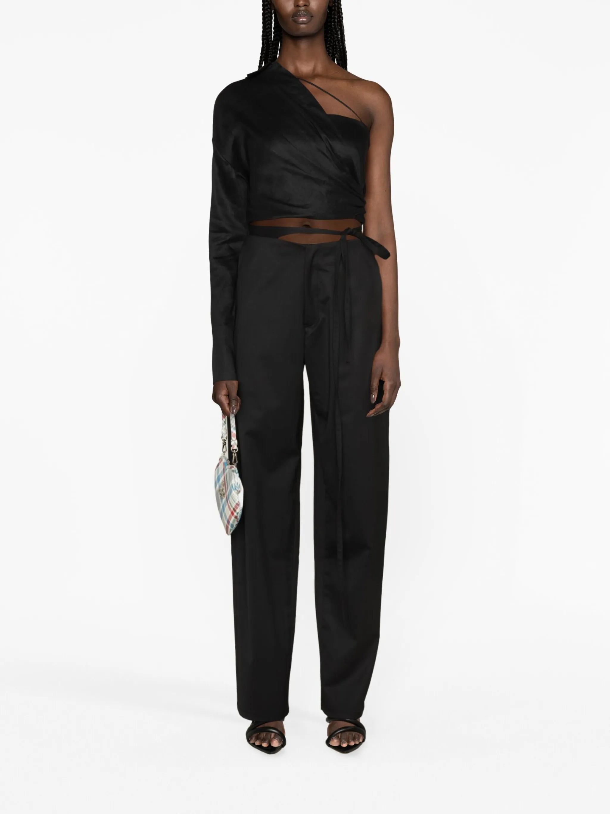 cut-out straight-leg trousers