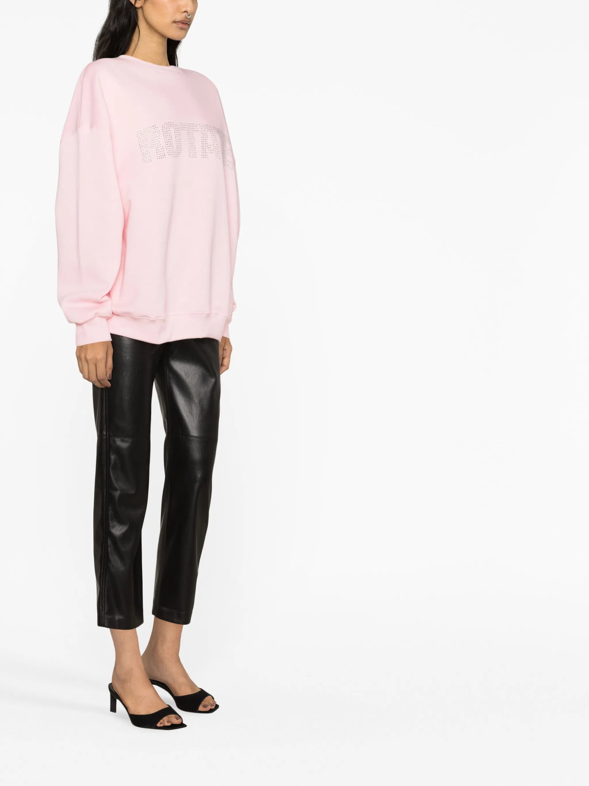 crystal-logo organic cotton sweatshirt