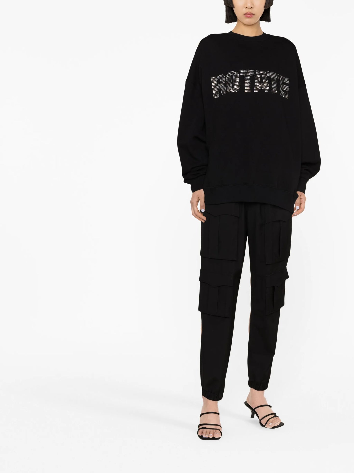 crystal-logo organic cotton sweatshirt