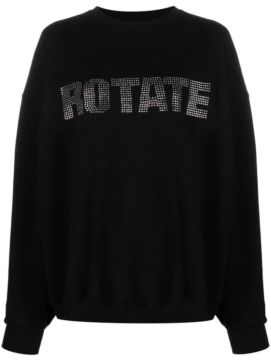 crystal-logo organic cotton sweatshirt