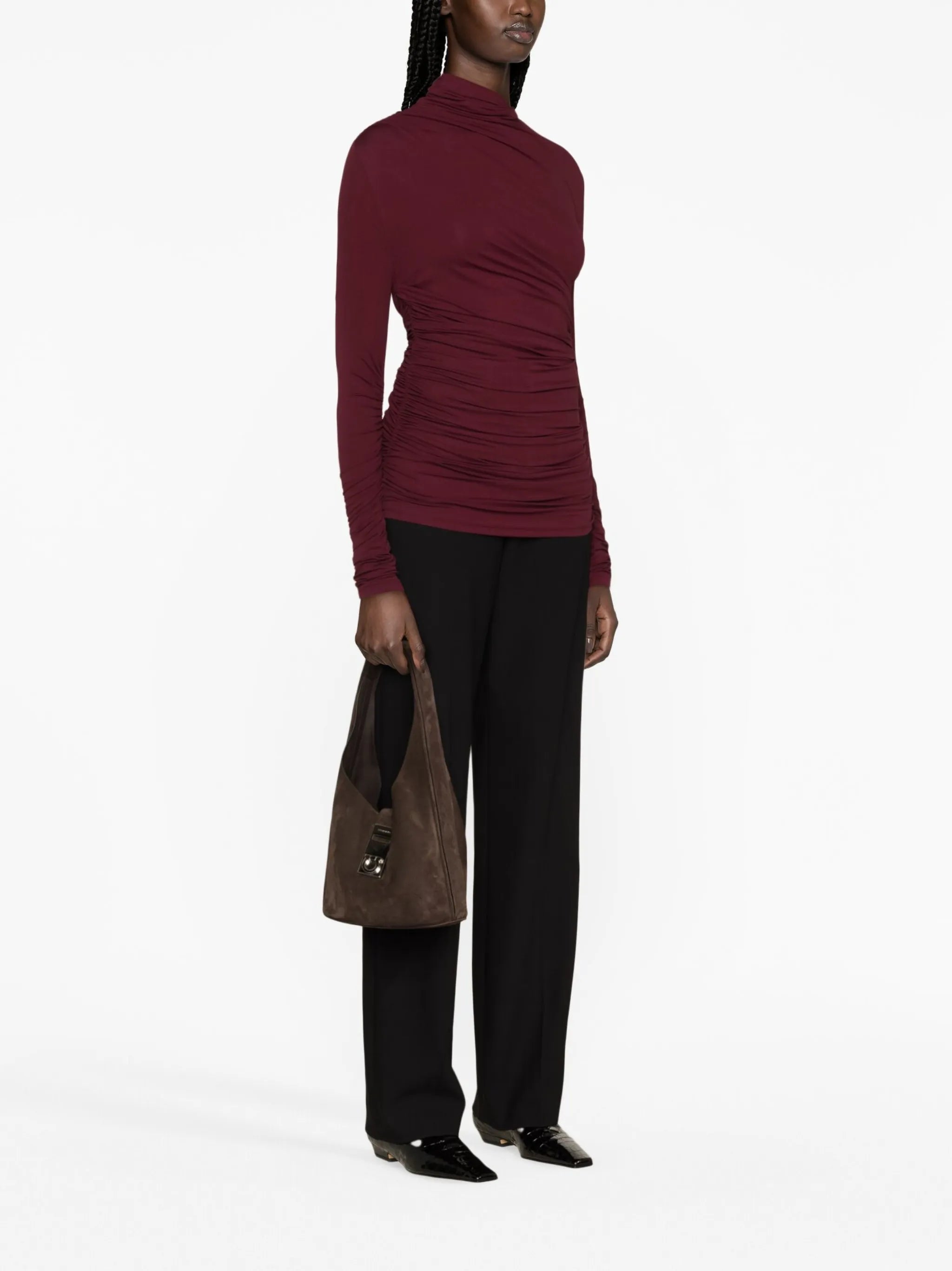 Leomie asymmetric ruched top
