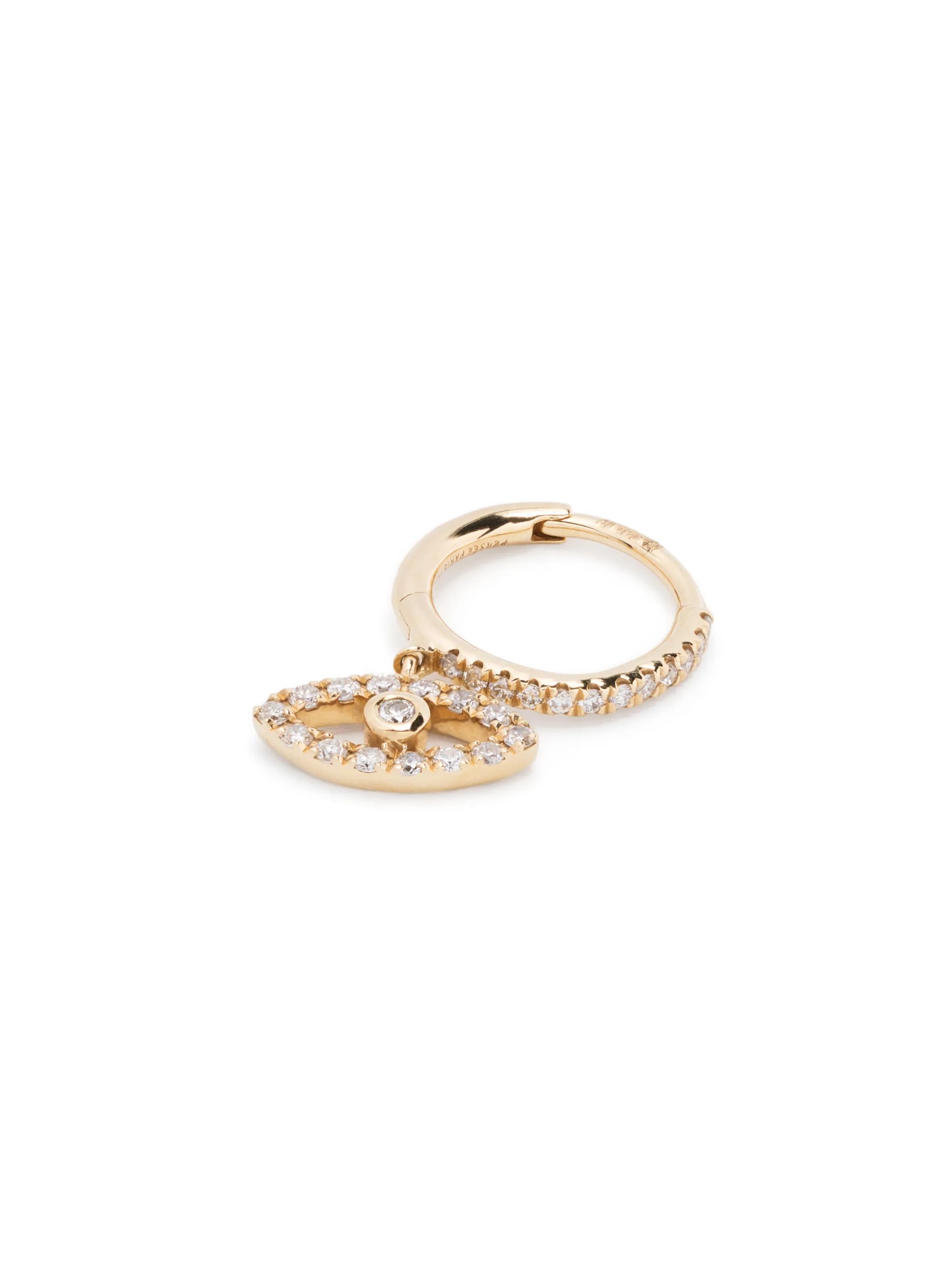 18kt yellow gold Evil Eye diamond earring