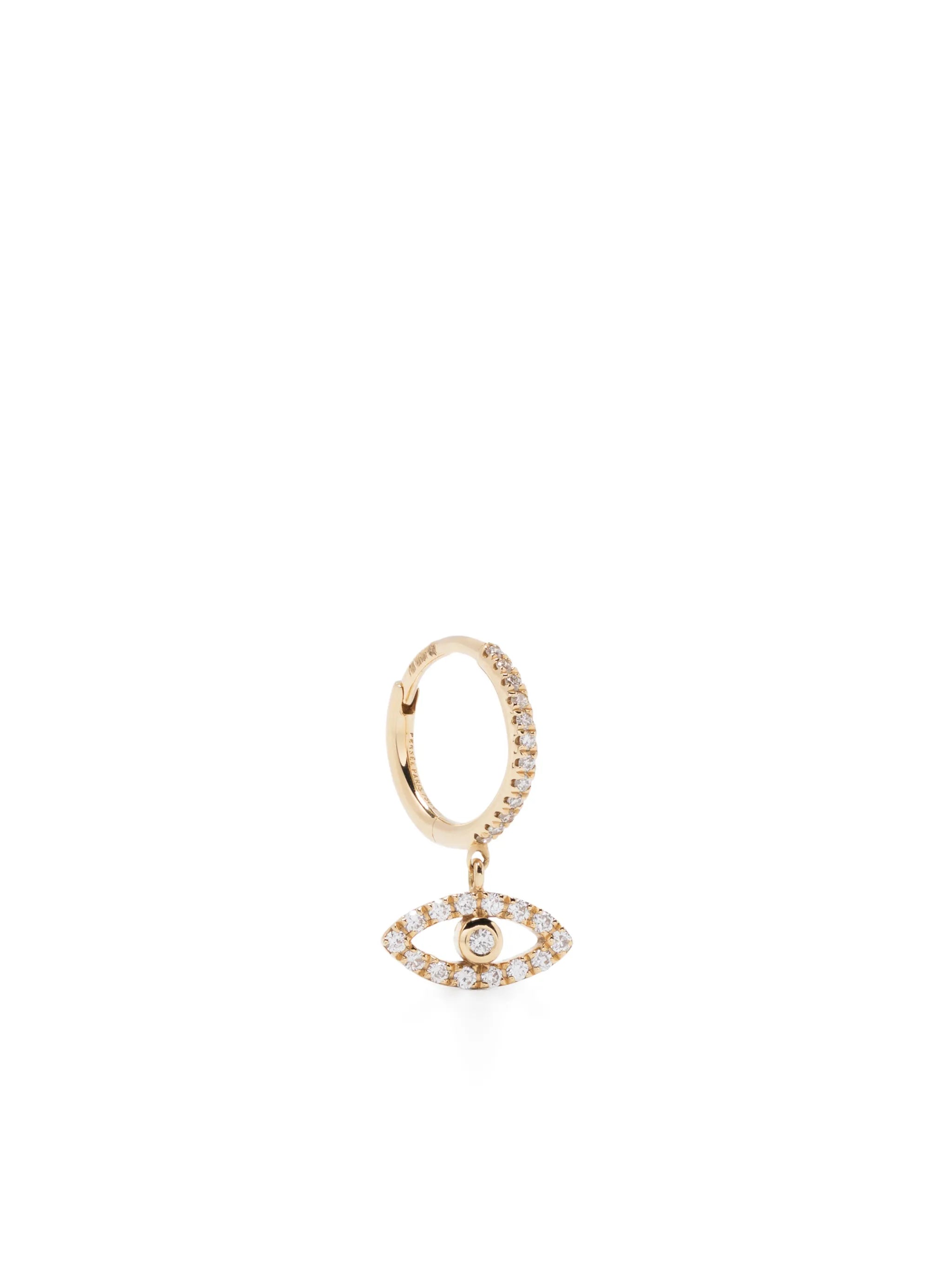 18kt yellow gold Evil Eye diamond earring