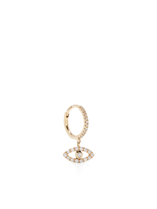 18kt yellow gold Evil Eye diamond earring
