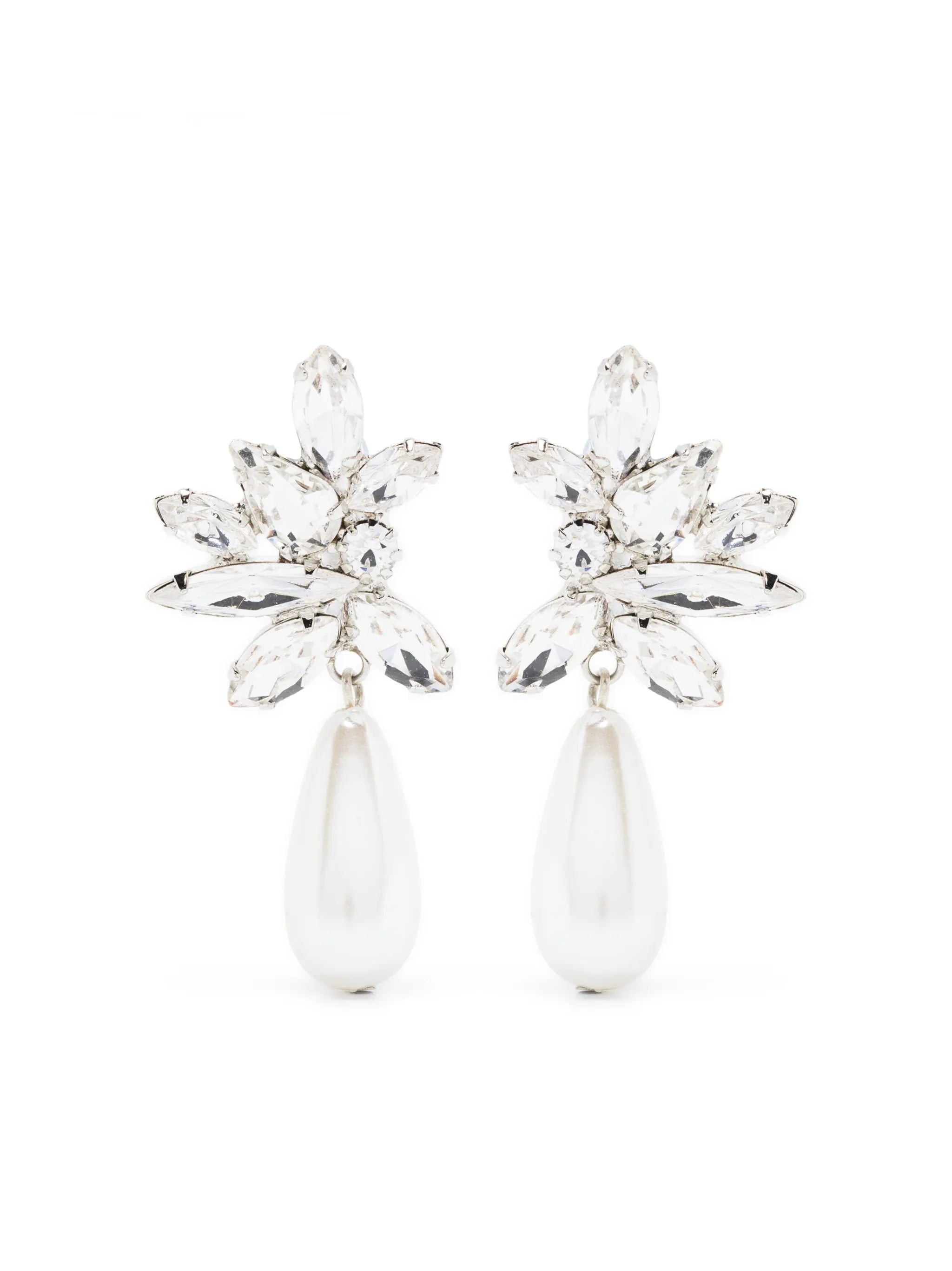 crystal-pearl drop earrings