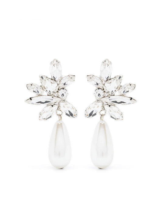 crystal-pearl drop earrings