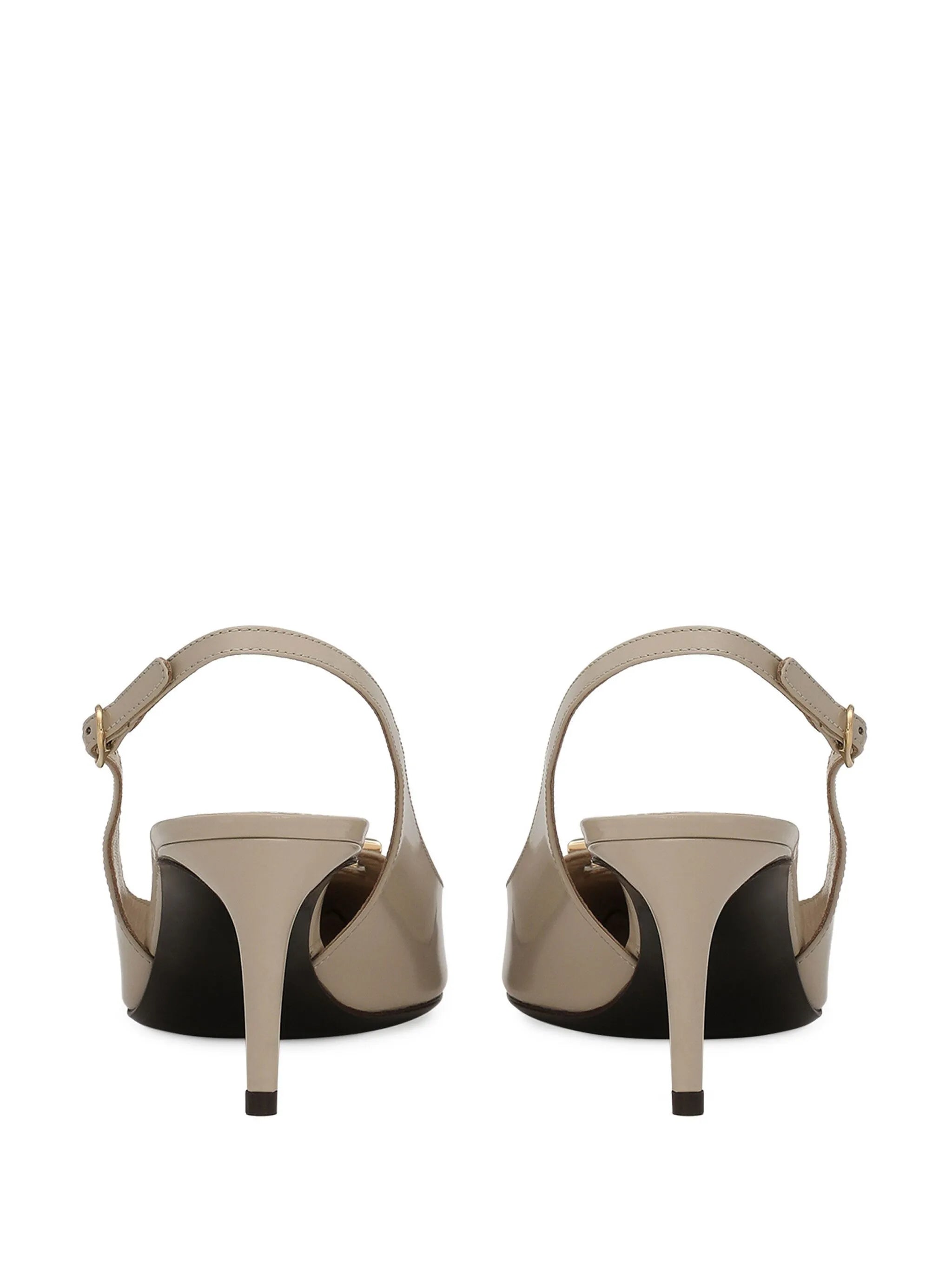 logo-plaque slingback pumps