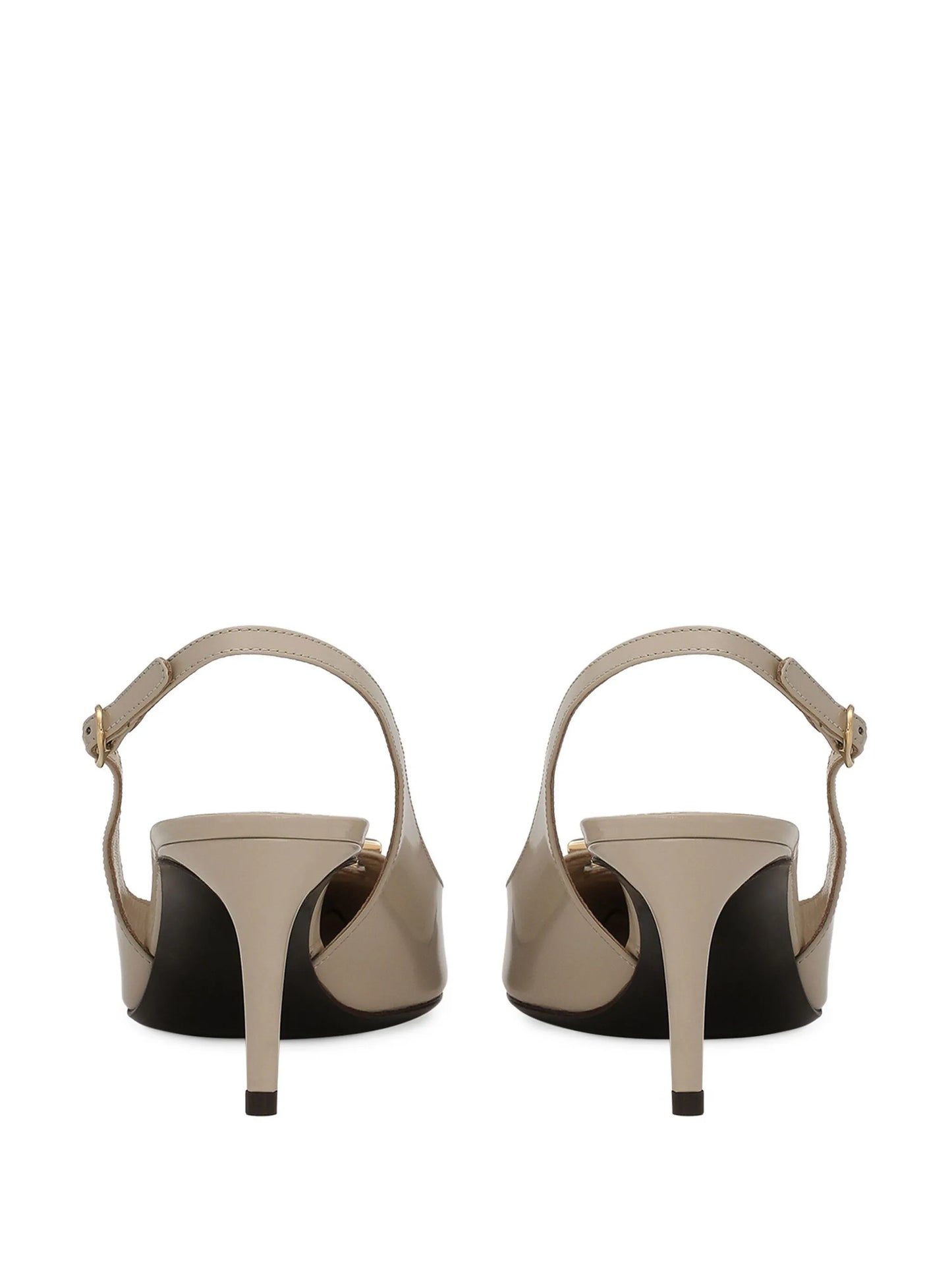logo-plaque slingback pumps