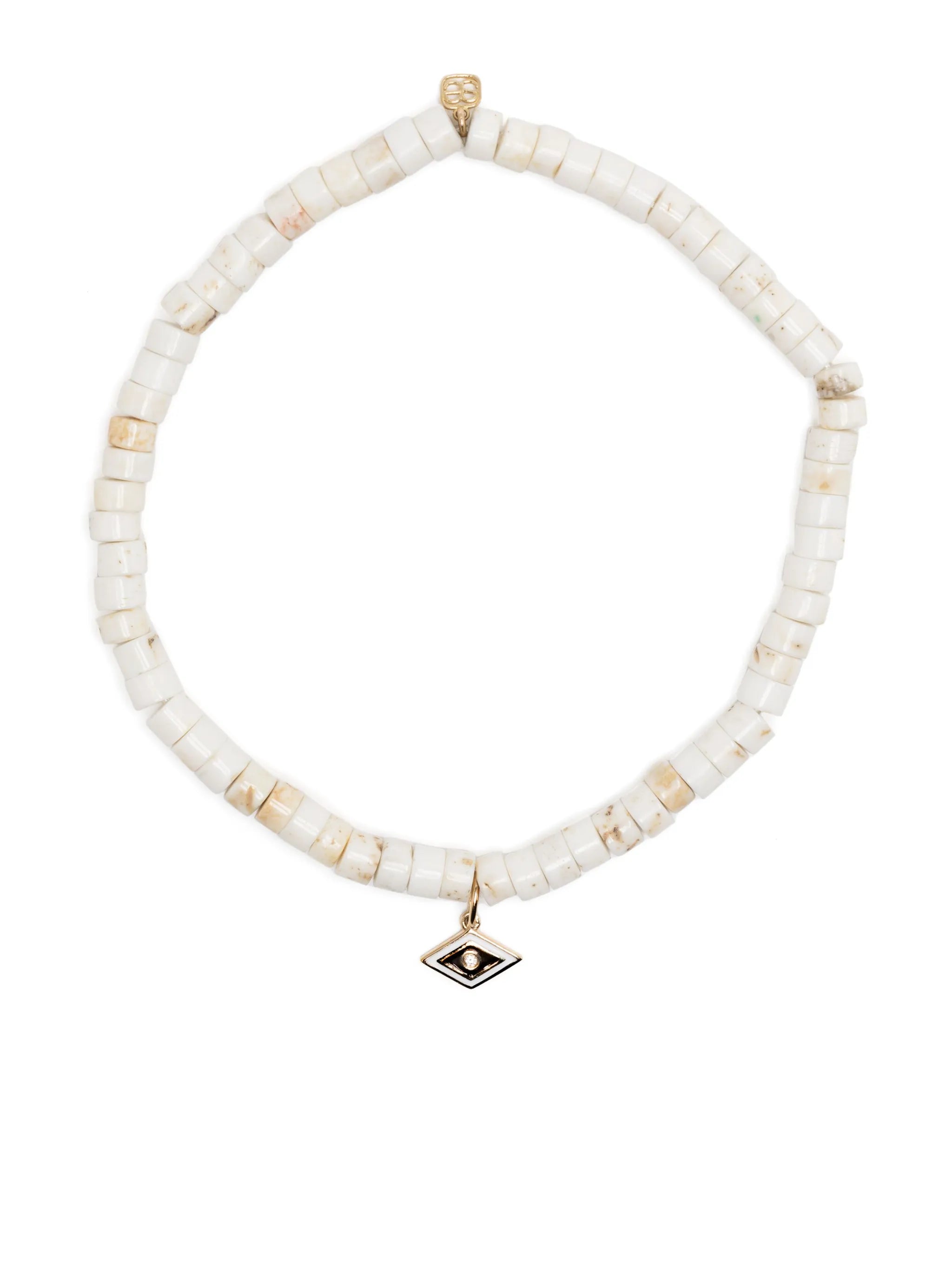 14kt yellow-gold Evil Eye beaded bracelet