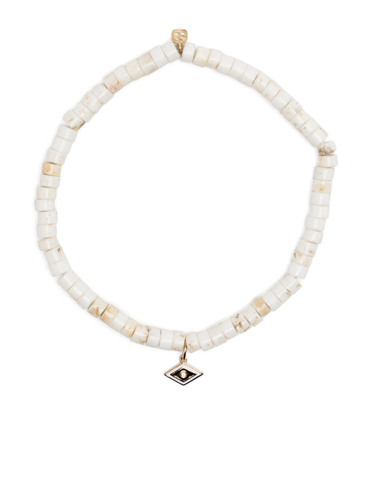 14kt yellow-gold Evil Eye beaded bracelet