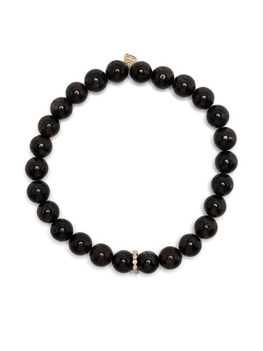 14kt yellow gold hypersthene bead bracelet