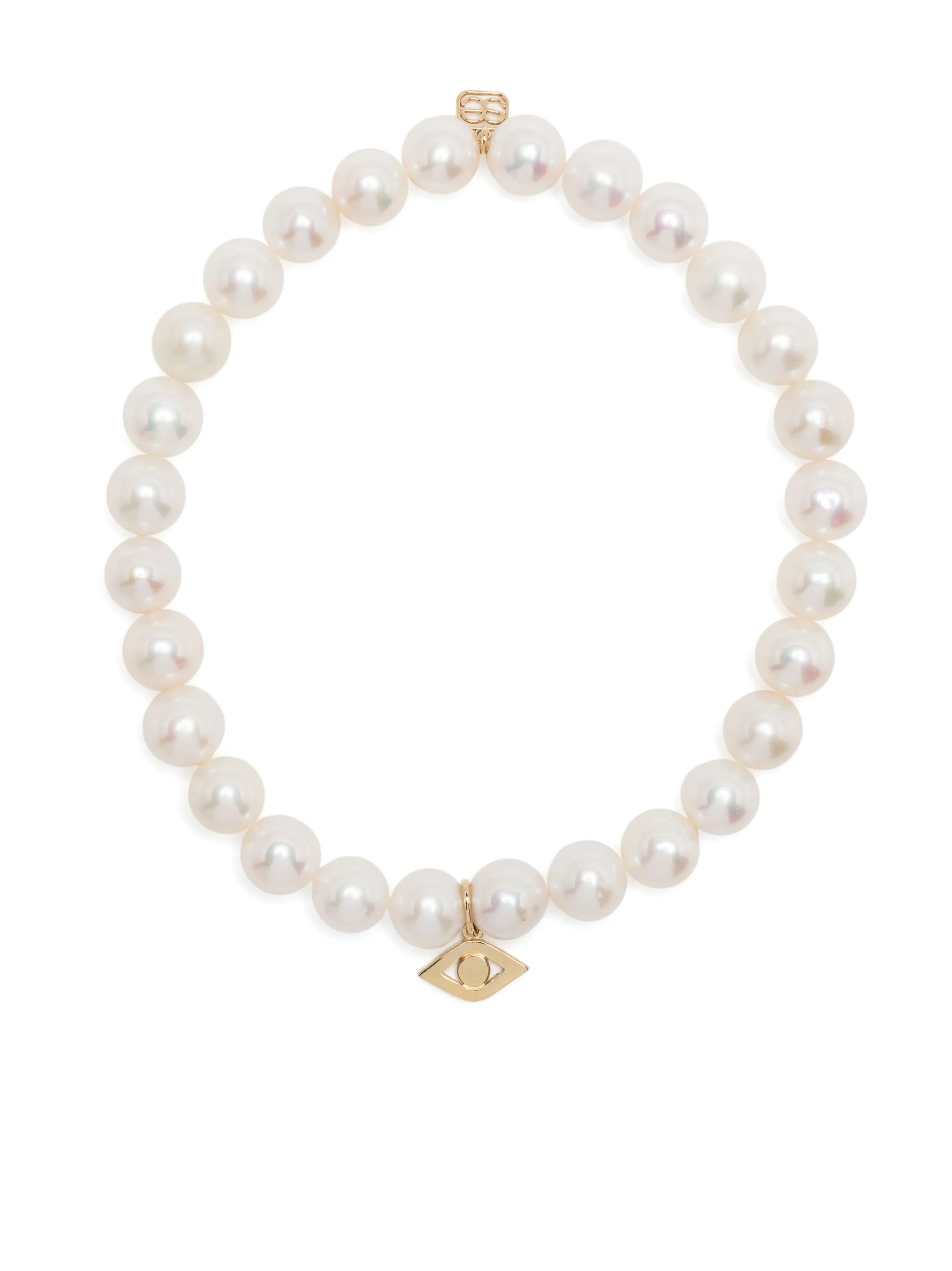 14kt yellow gold Evil Eye pearl bracelet