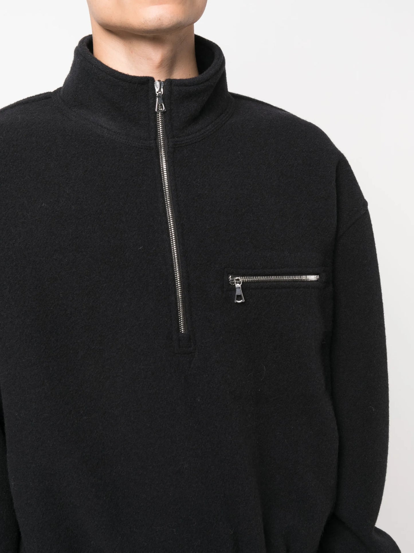 high-neck zip-up jacket