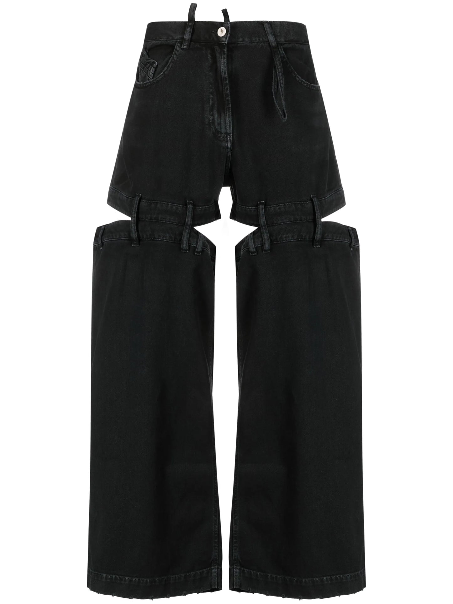 cut-out wide-leg jeans