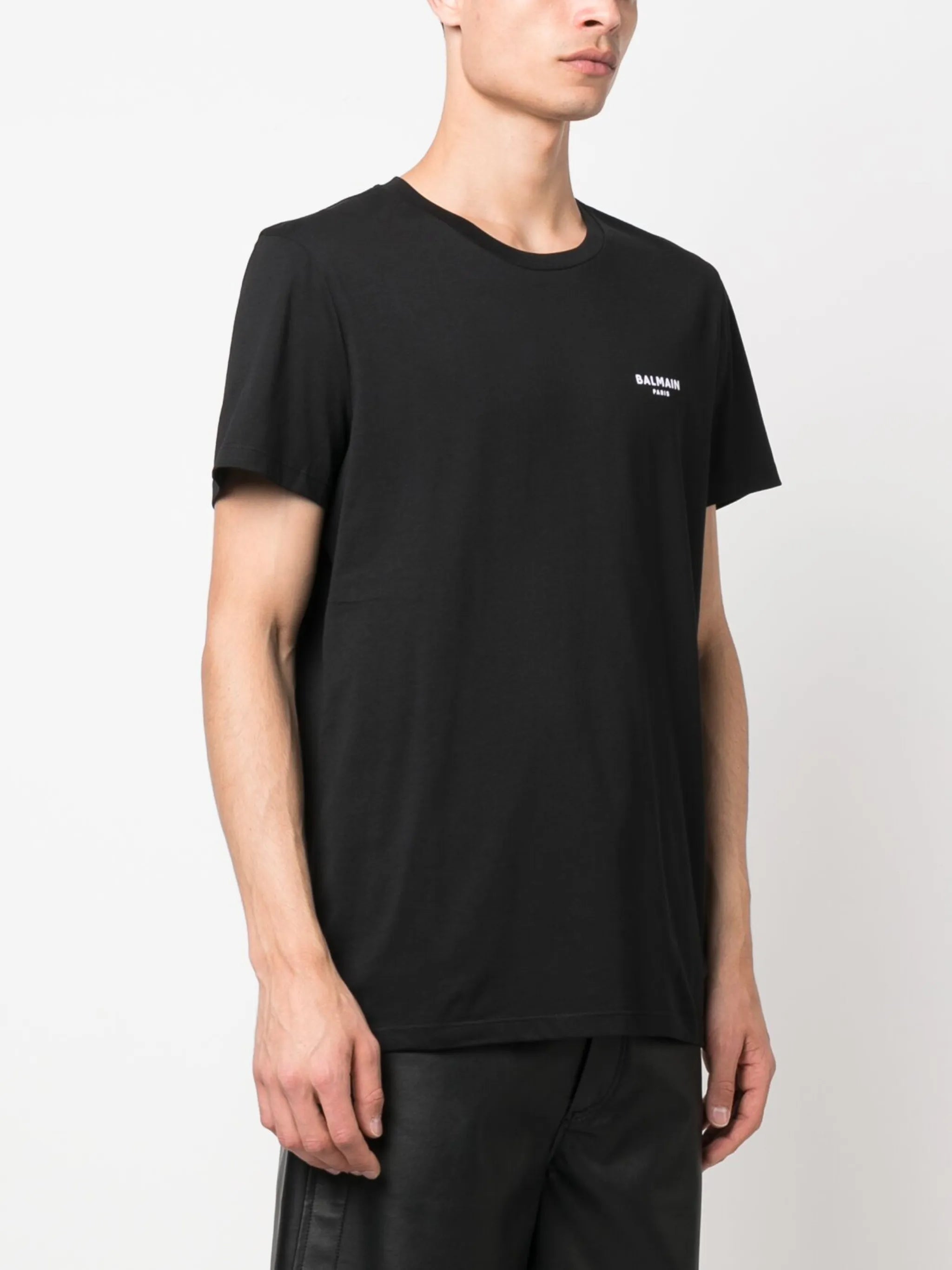flocked-logo cotton T-shirt