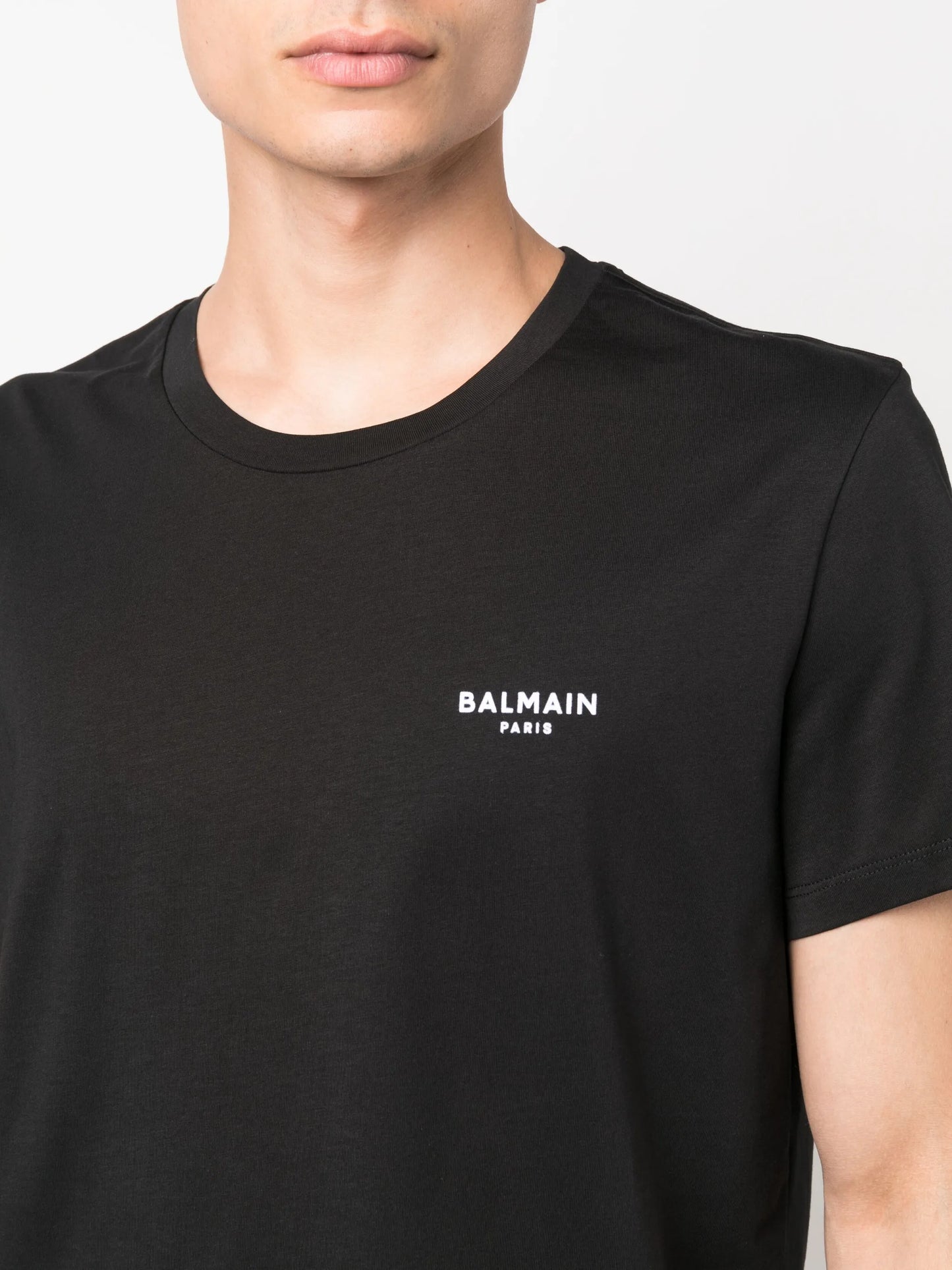 flocked-logo cotton T-shirt