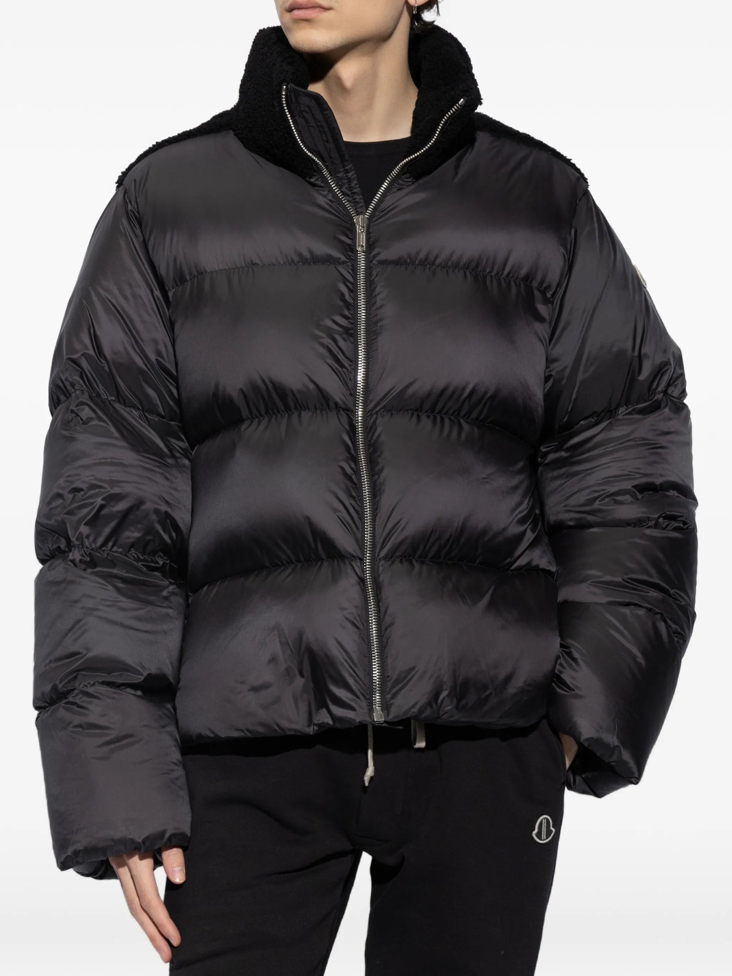 Cyclopic shearling-trim padded jacket