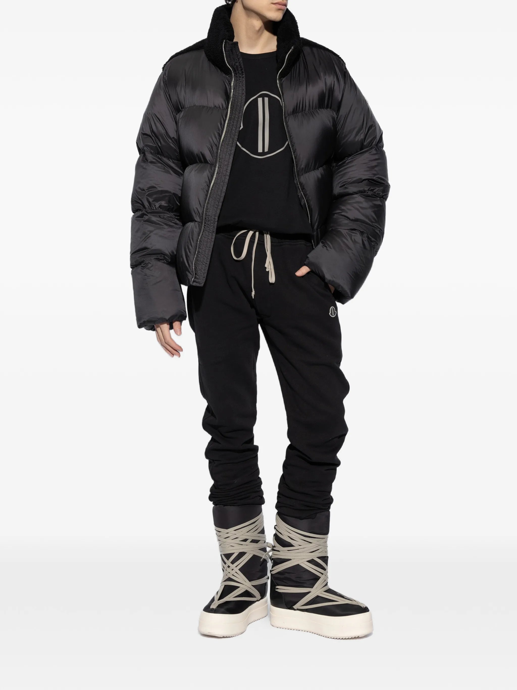 Cyclopic shearling-trim padded jacket