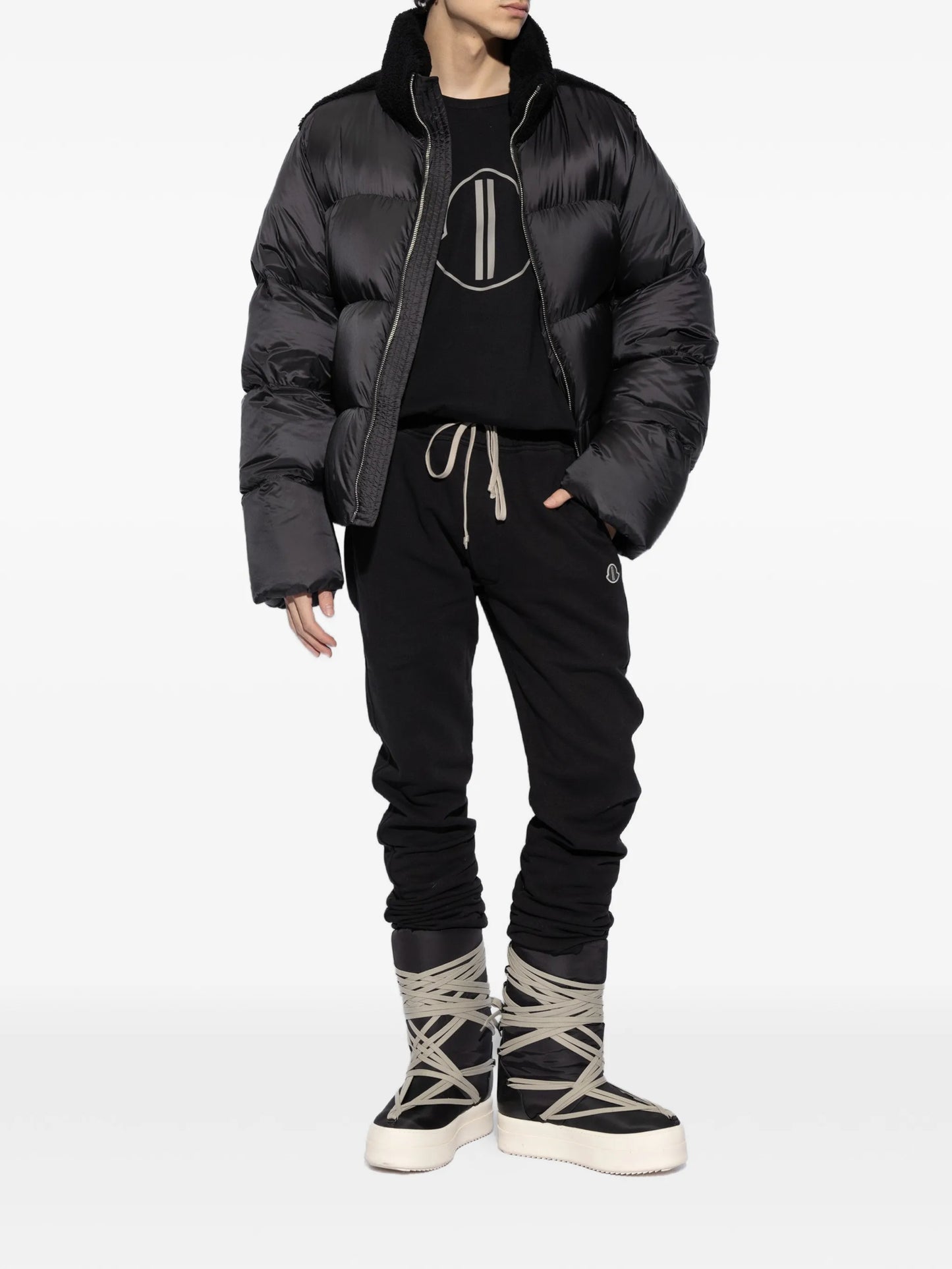 Cyclopic shearling-trim padded jacket