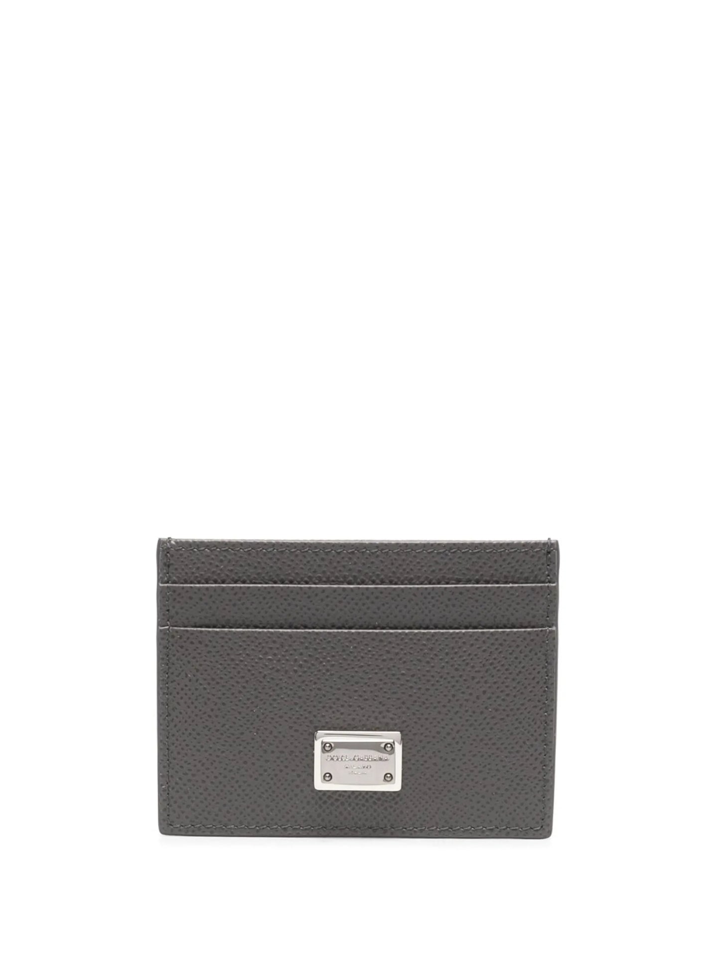 Dauphine logo-plaque leather cardholder