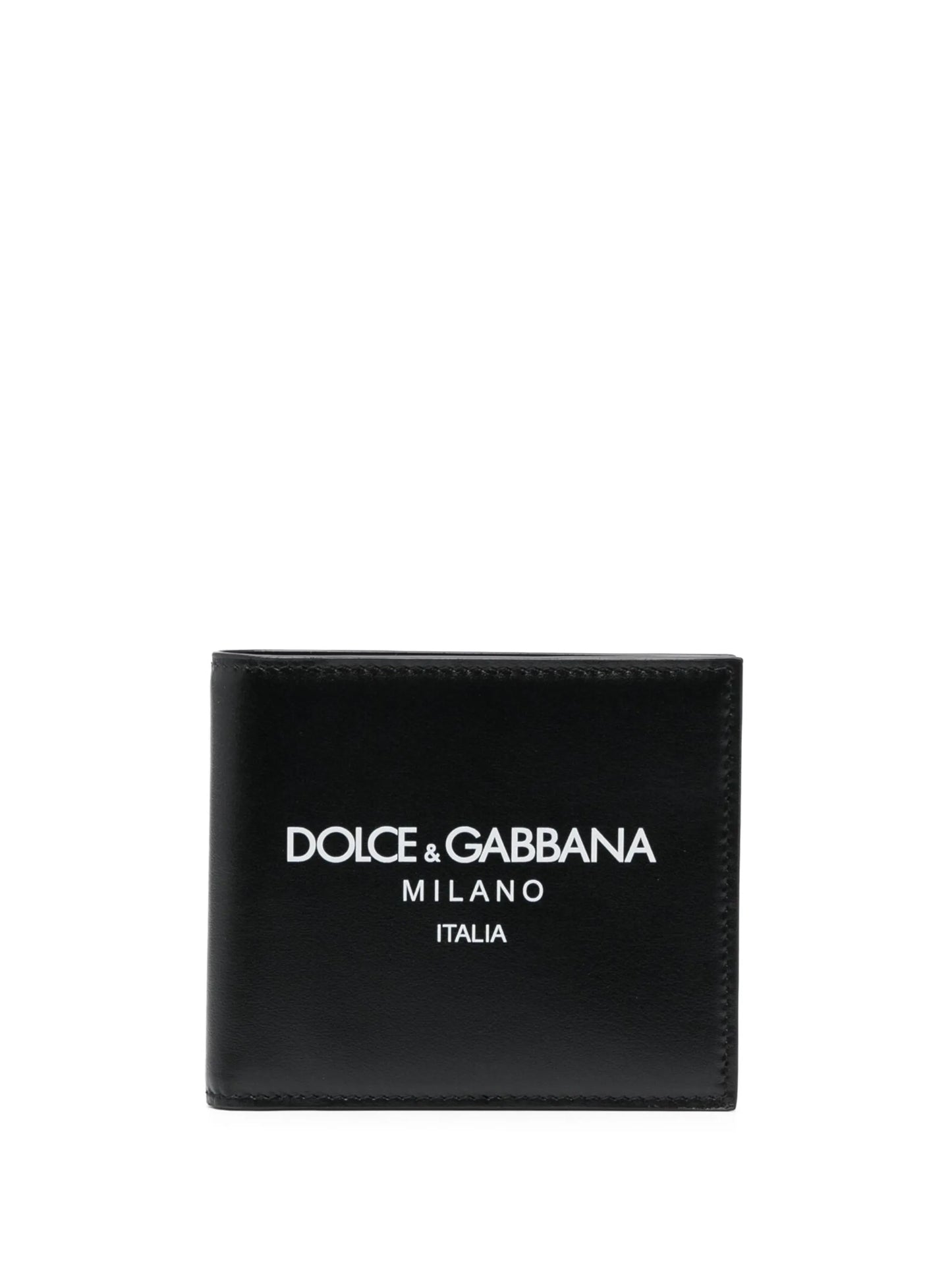 logo-print leather wallet