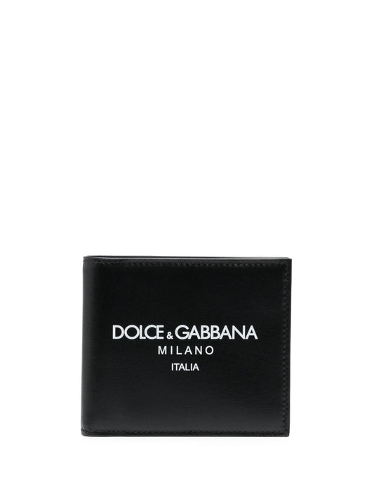 logo-print leather wallet