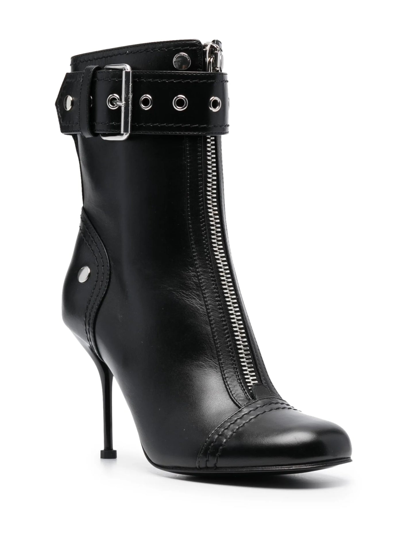 buckle-detail 90mm leather boots