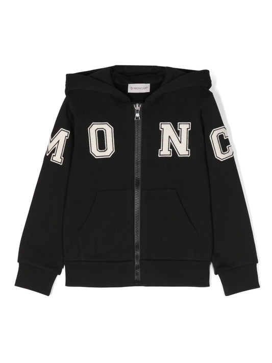 logo-print zip-up hoodie