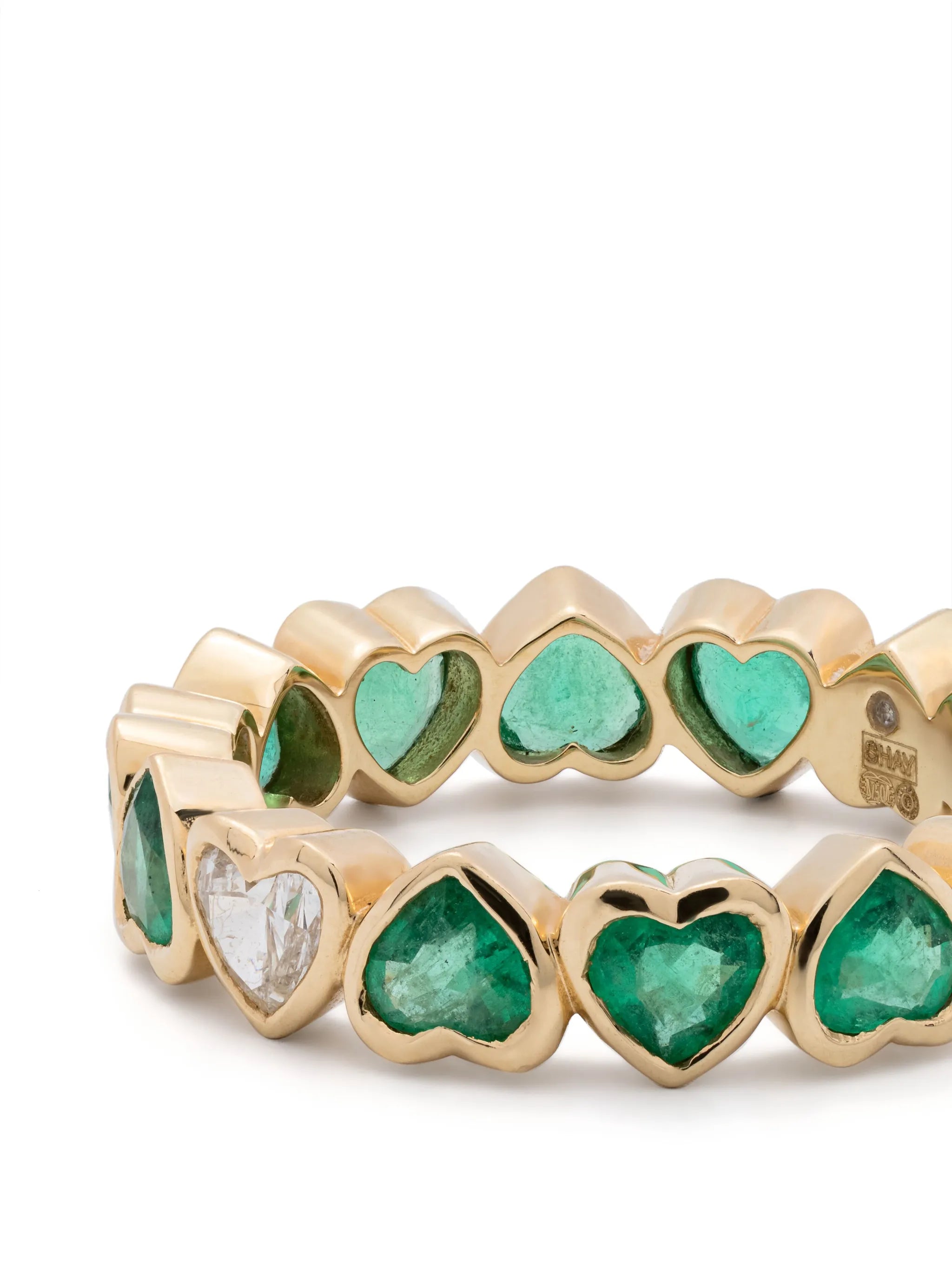18K yellow gold ´heart diamond band ring