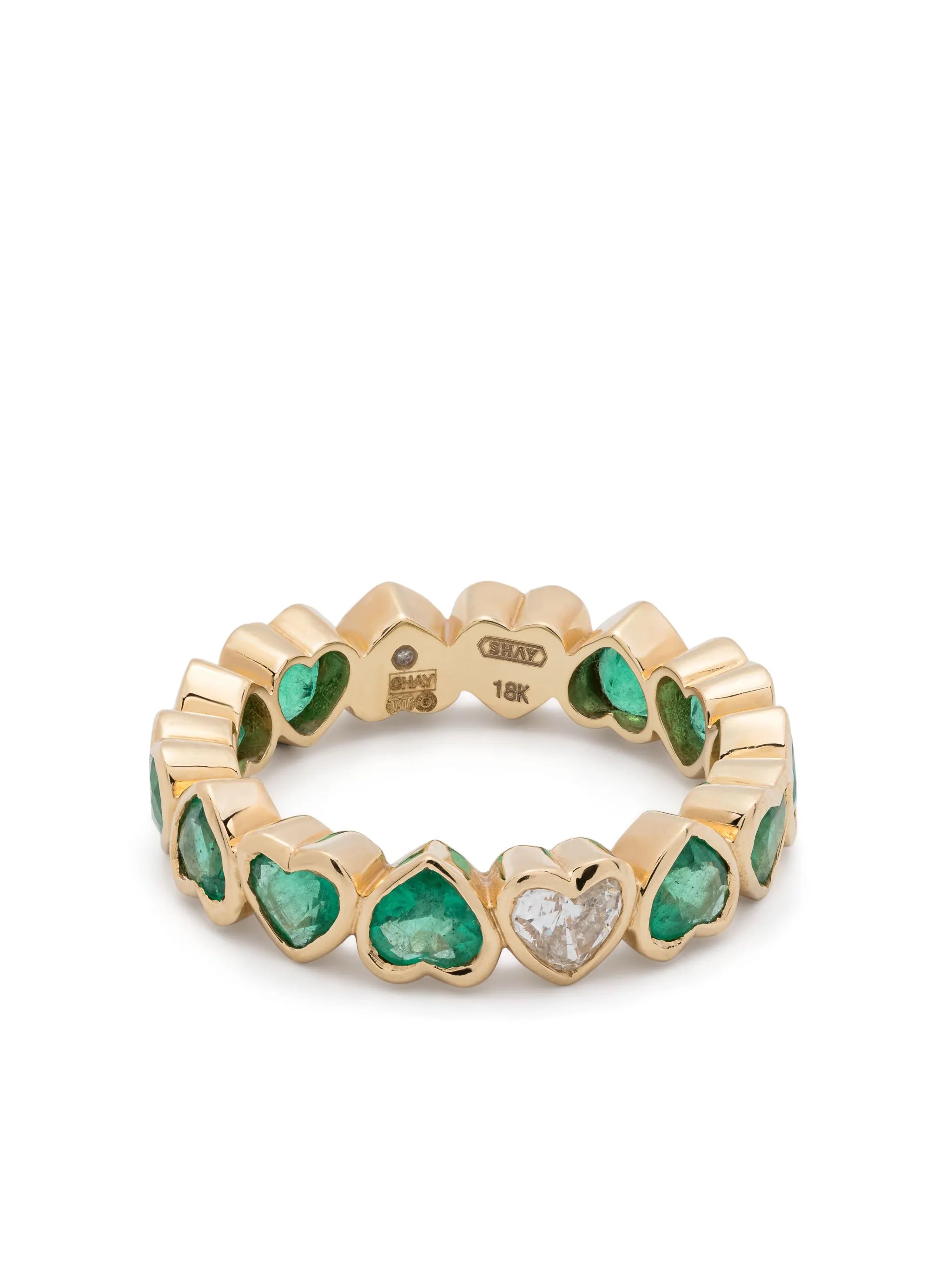 18K yellow gold ´heart diamond band ring