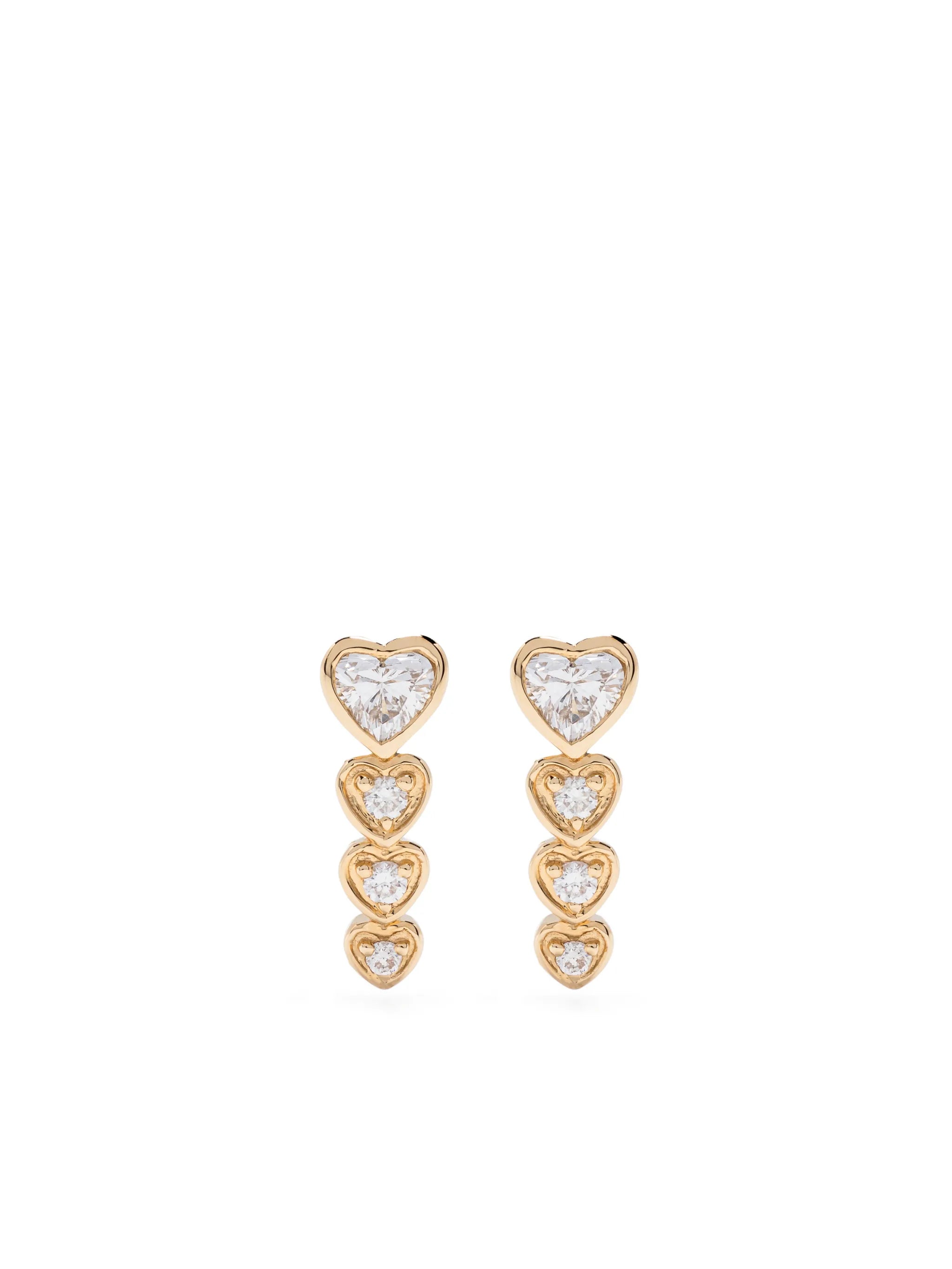 18CT yellow gold diamond earrings