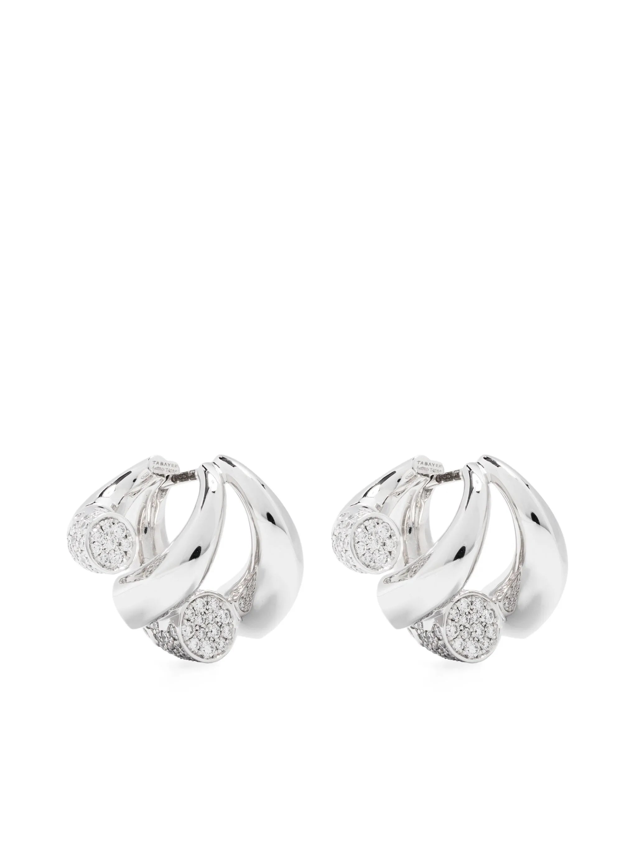 18kt white gold Oera diamond hoop earrings