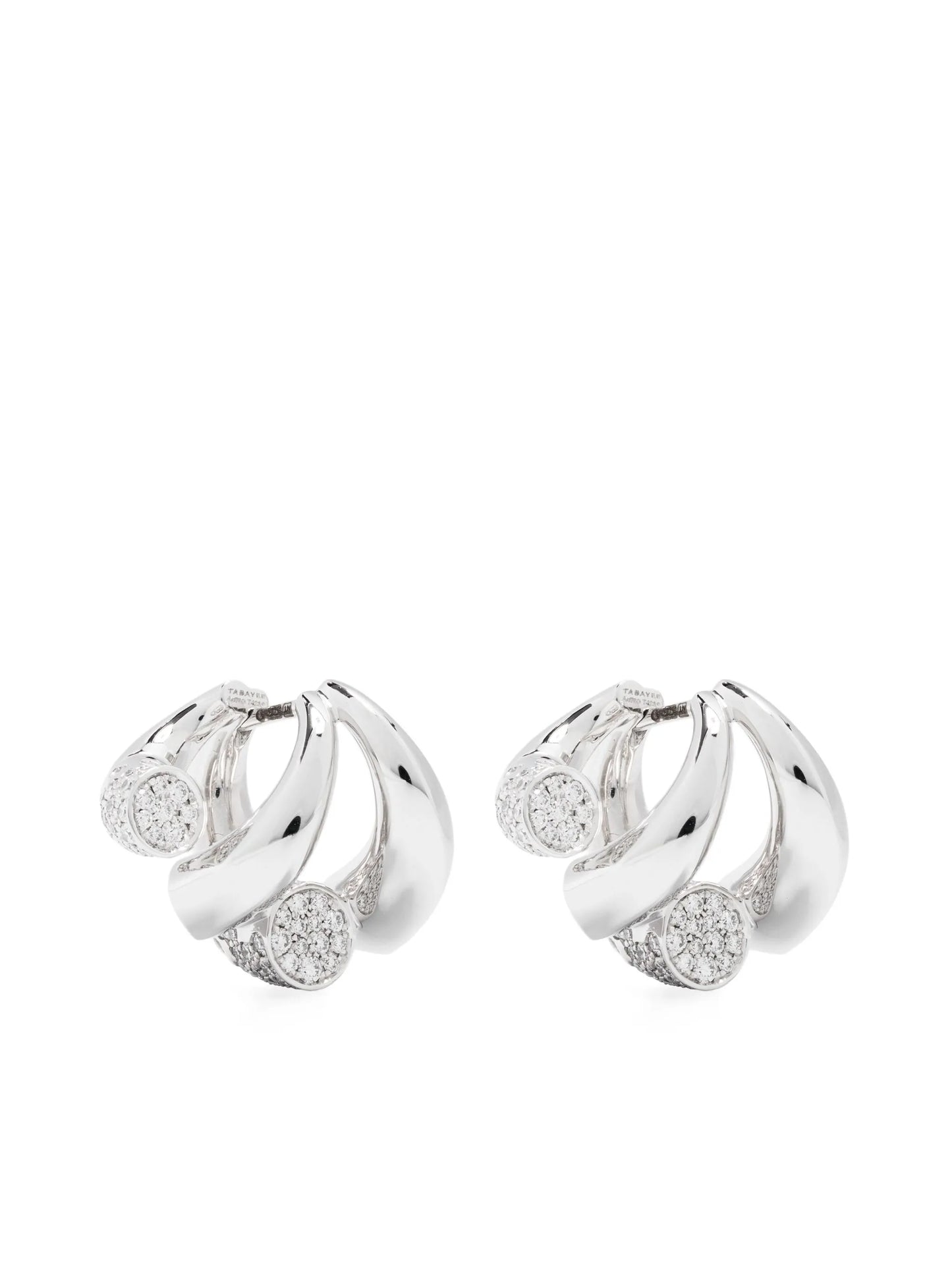 18kt white gold Oera diamond hoop earrings