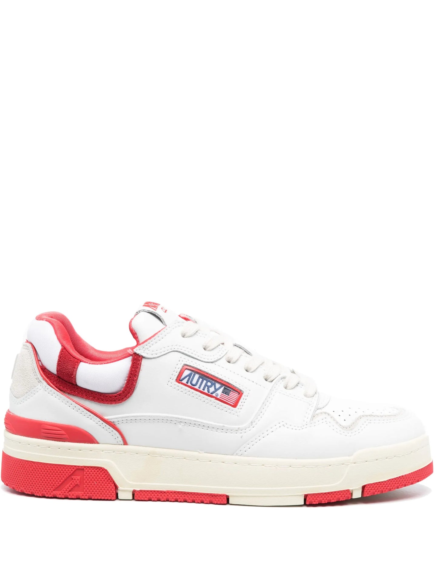 padded-ankle leather sneakers