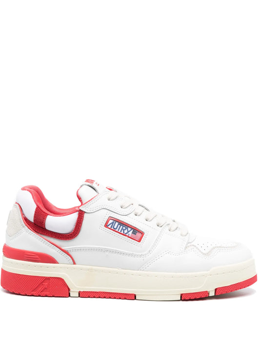 padded-ankle leather sneakers