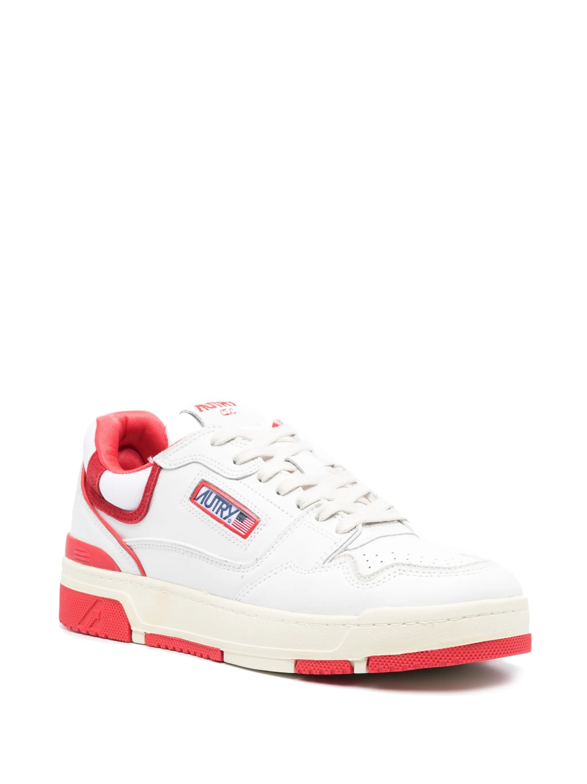 padded-ankle leather sneakers