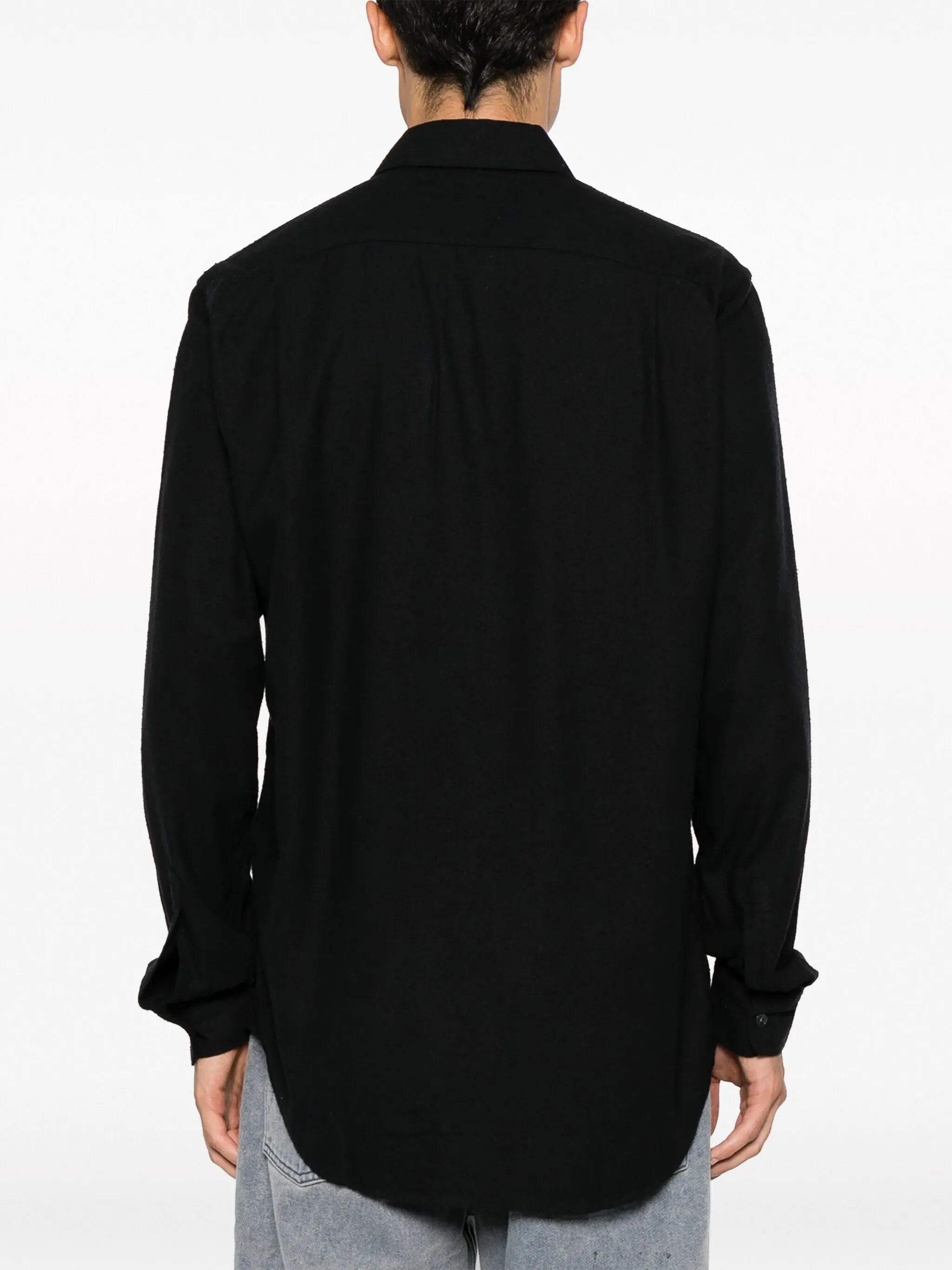 long-sleeve silk shirt