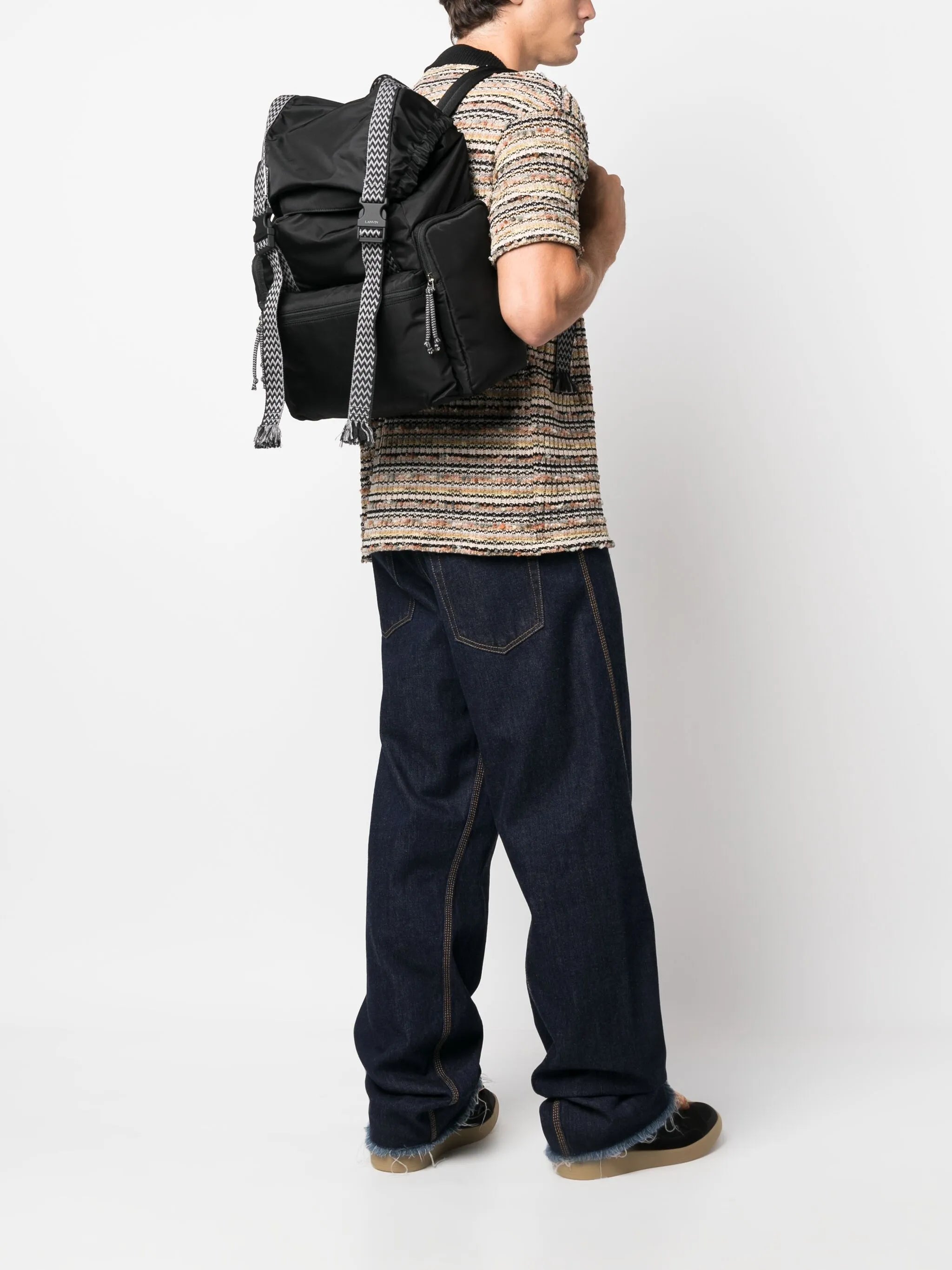 Curb strap-detail backpack