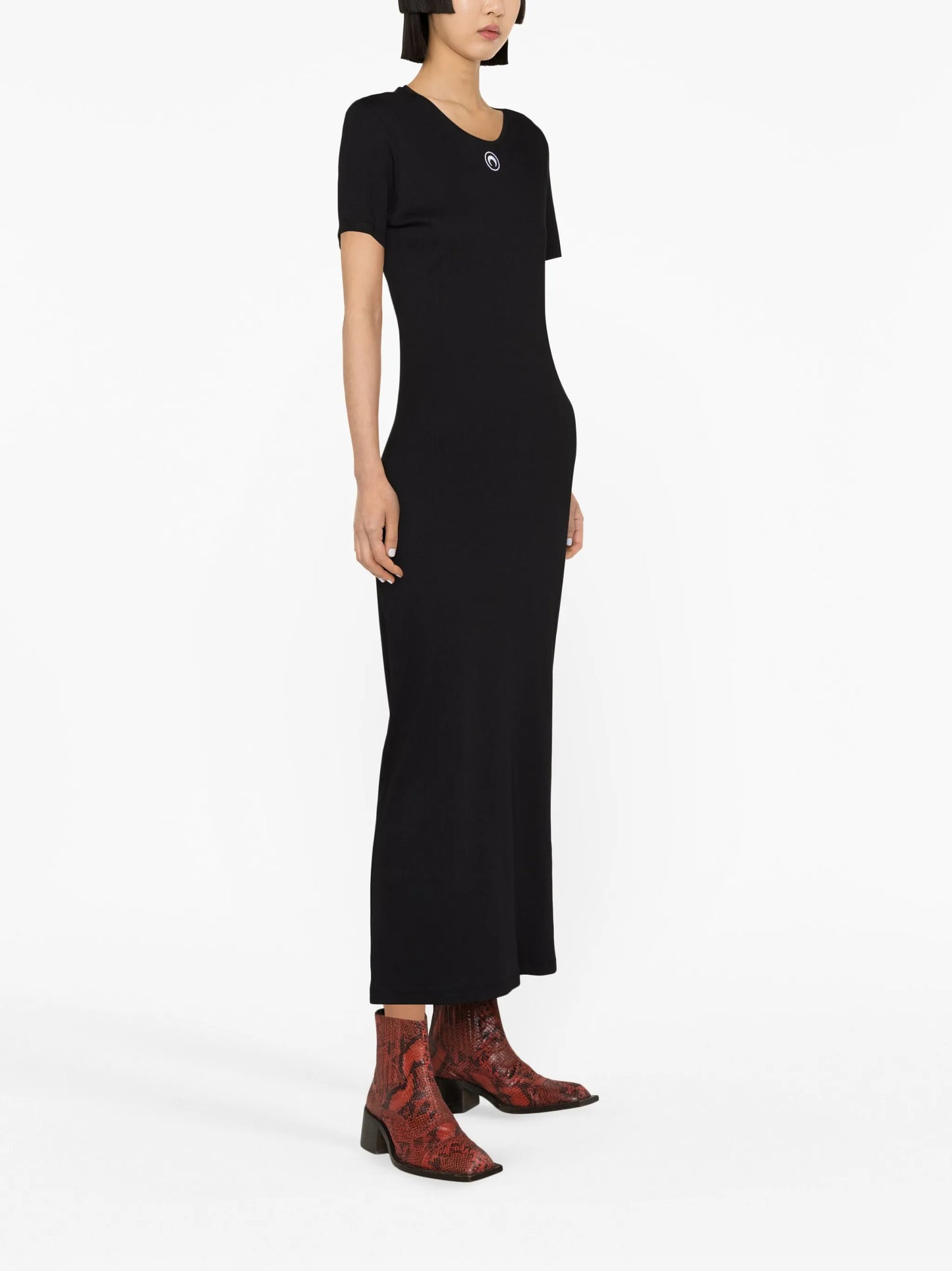 Moon-detail midi dress