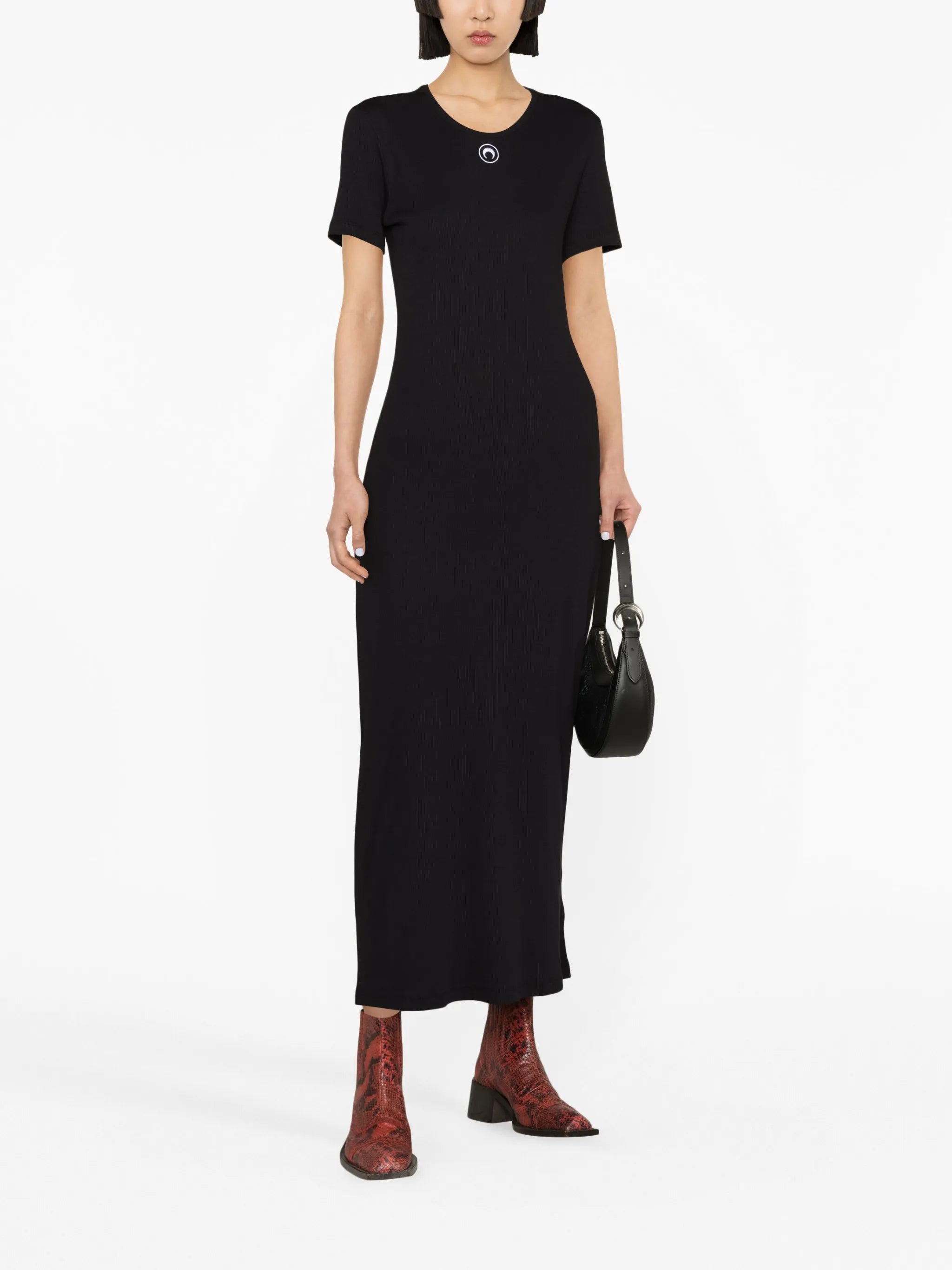 Moon-detail midi dress