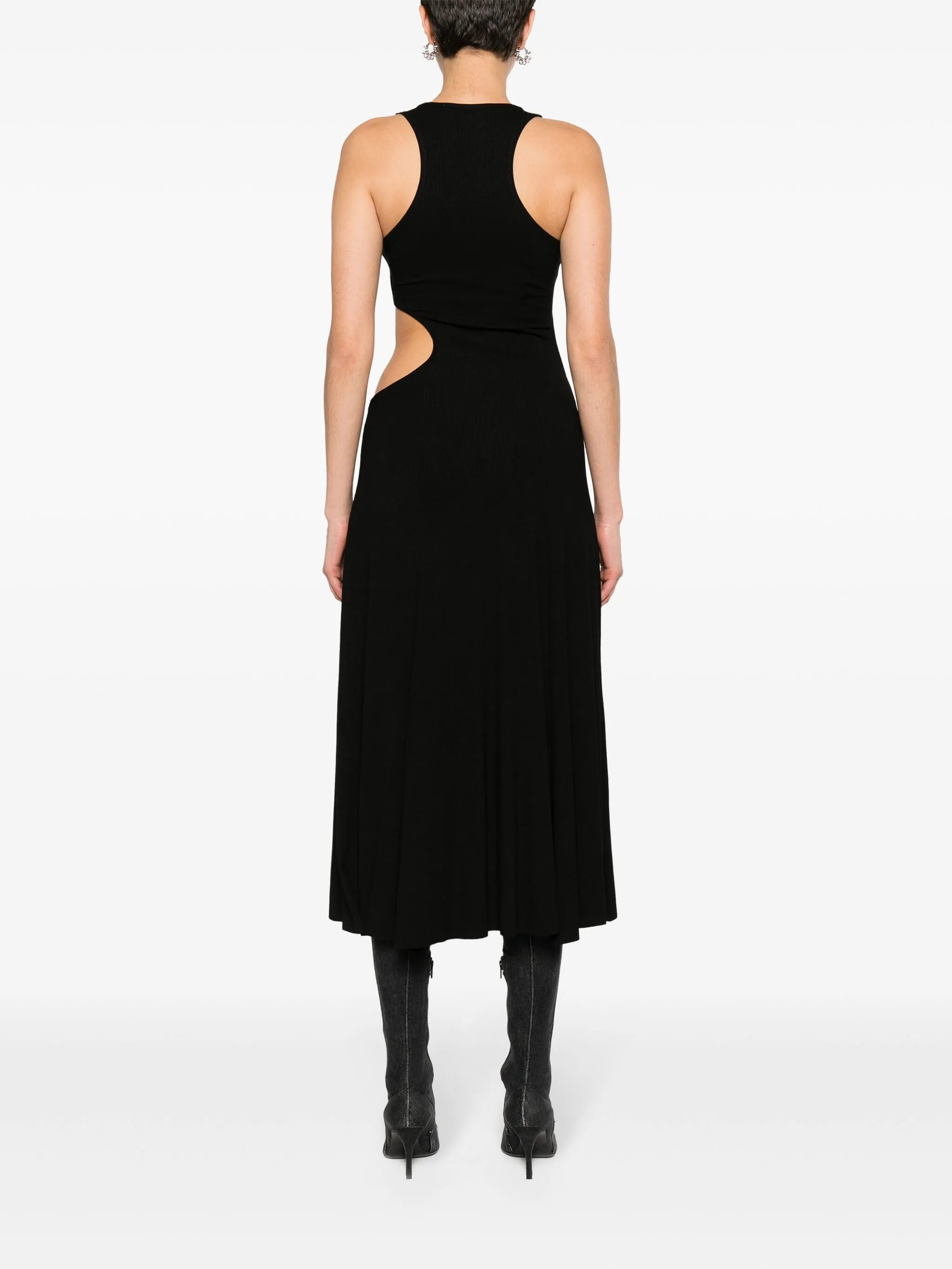 cut-out fine-ribbed maxi dress