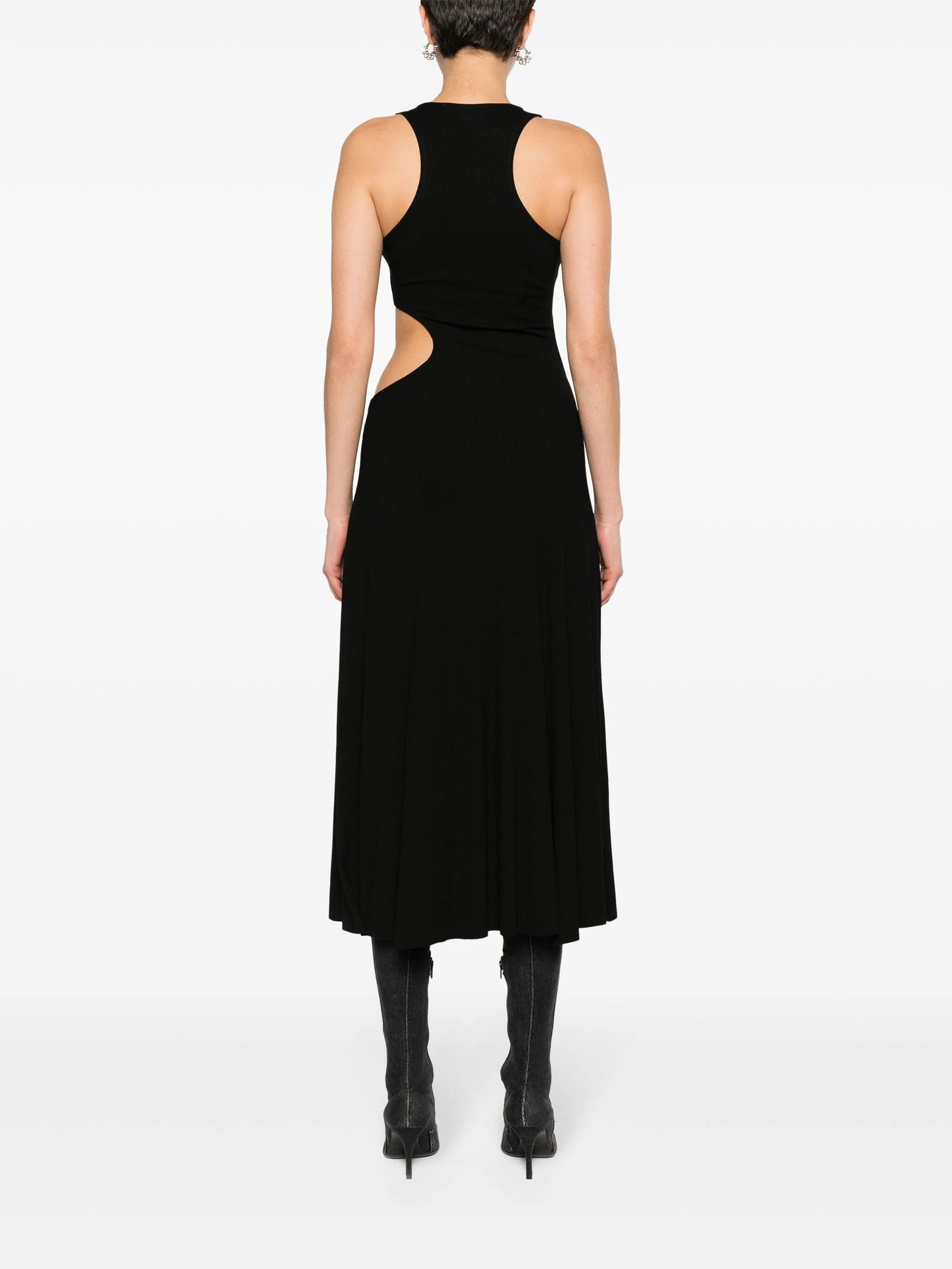 cut-out fine-ribbed maxi dress