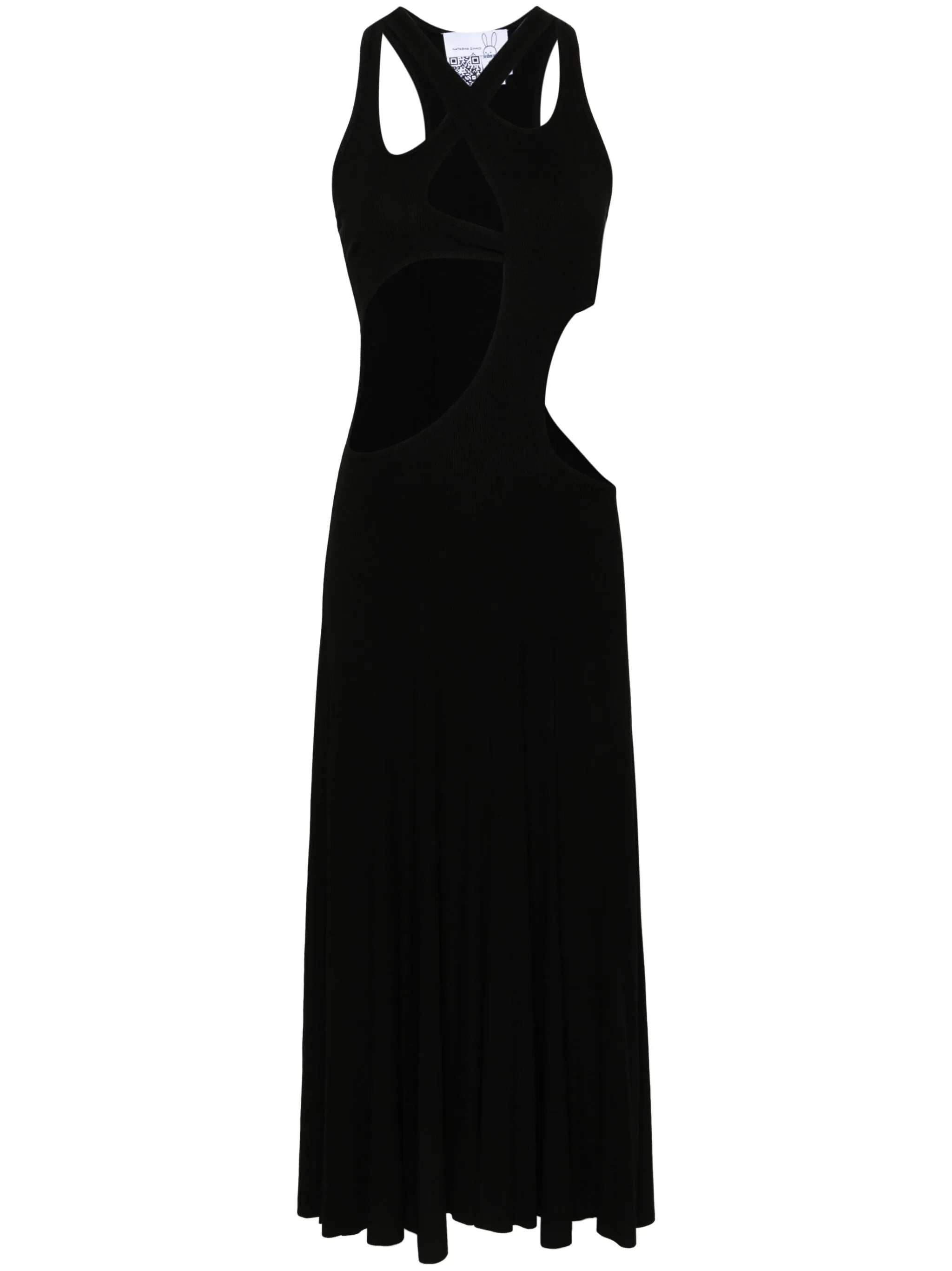 cut-out fine-ribbed maxi dress