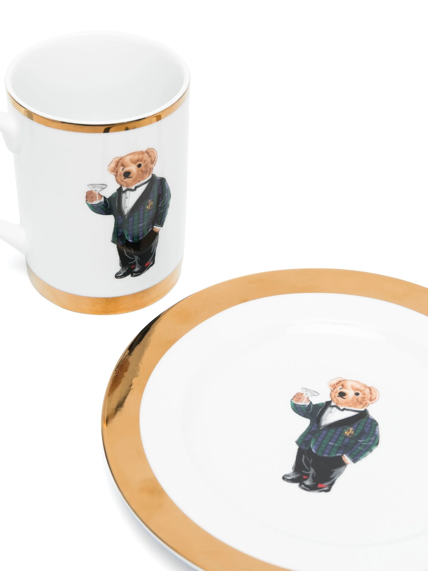 Thompson Polo Bear plate mug gift set (set of four)