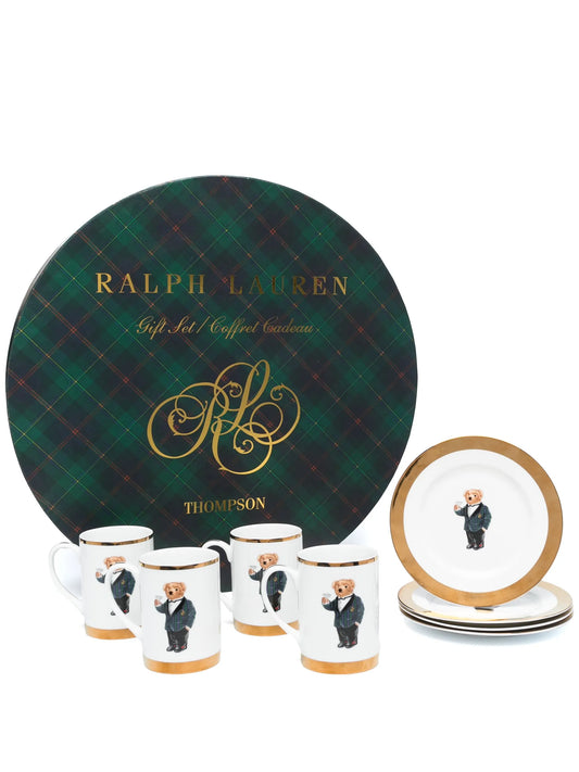 Thompson Polo Bear plate  mug gift set (set of four)